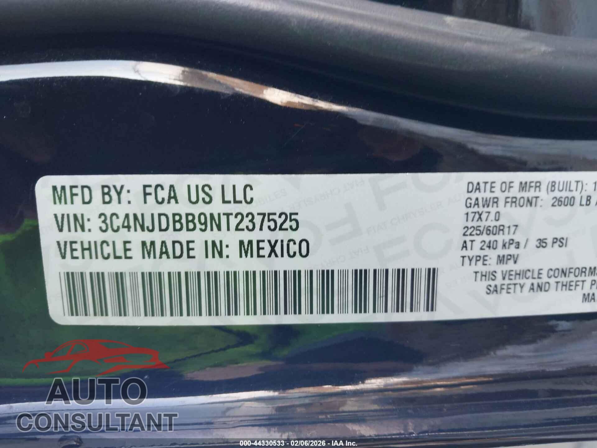 JEEP COMPASS 2022 - 3C4NJDBB9NT237525