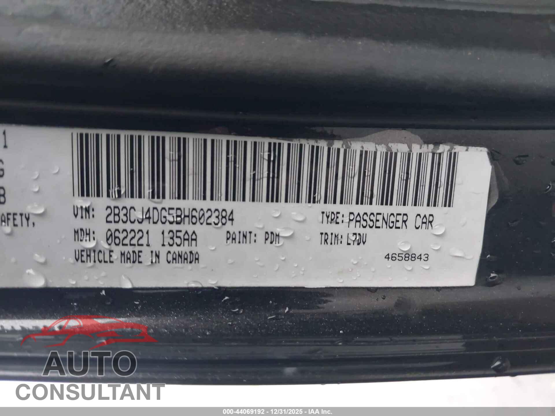 DODGE CHALLENGER 2011 - 2B3CJ4DG5BH602384