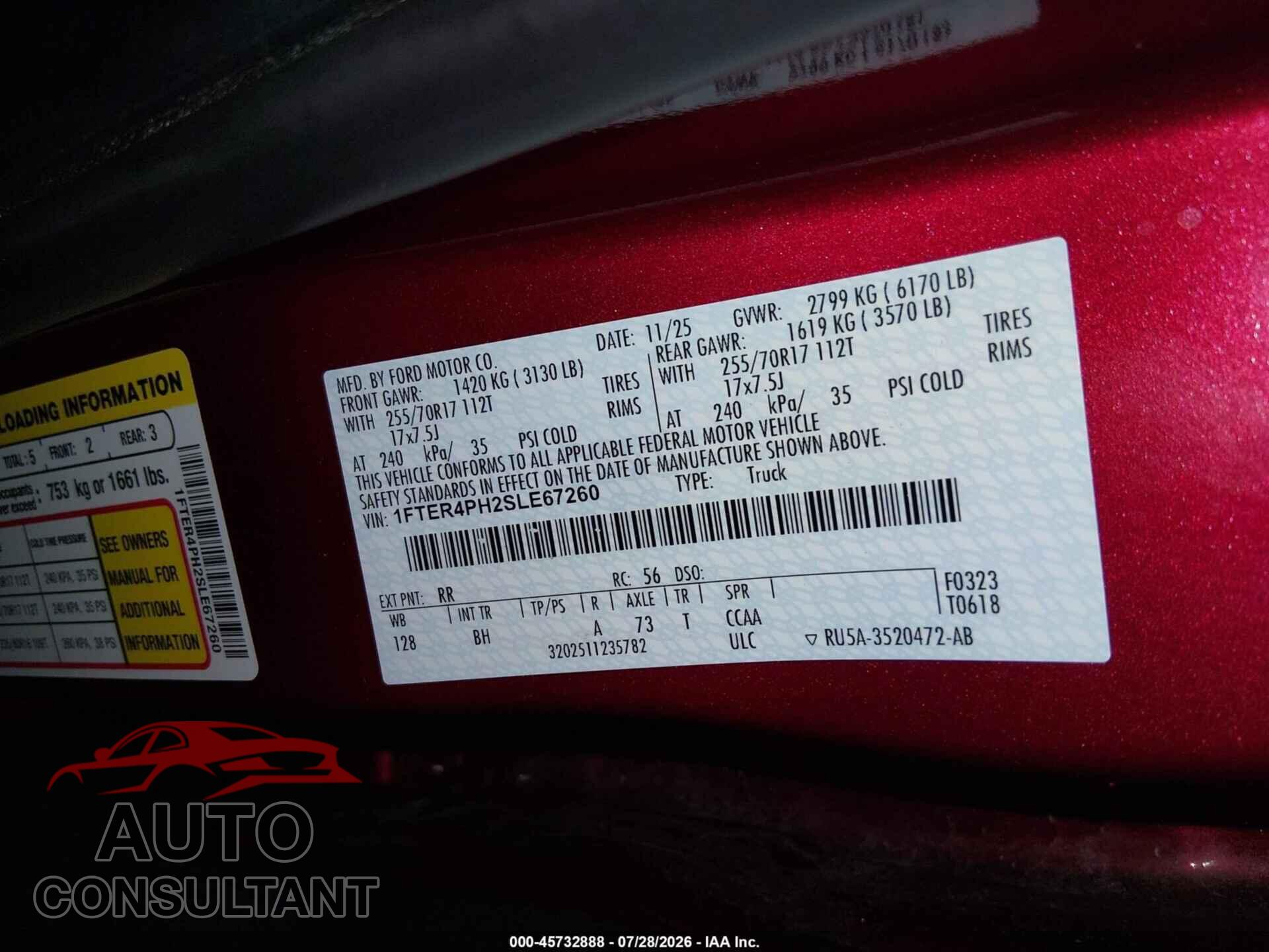 FORD RANGER 2025 - 1FTER4PH2SLE67260