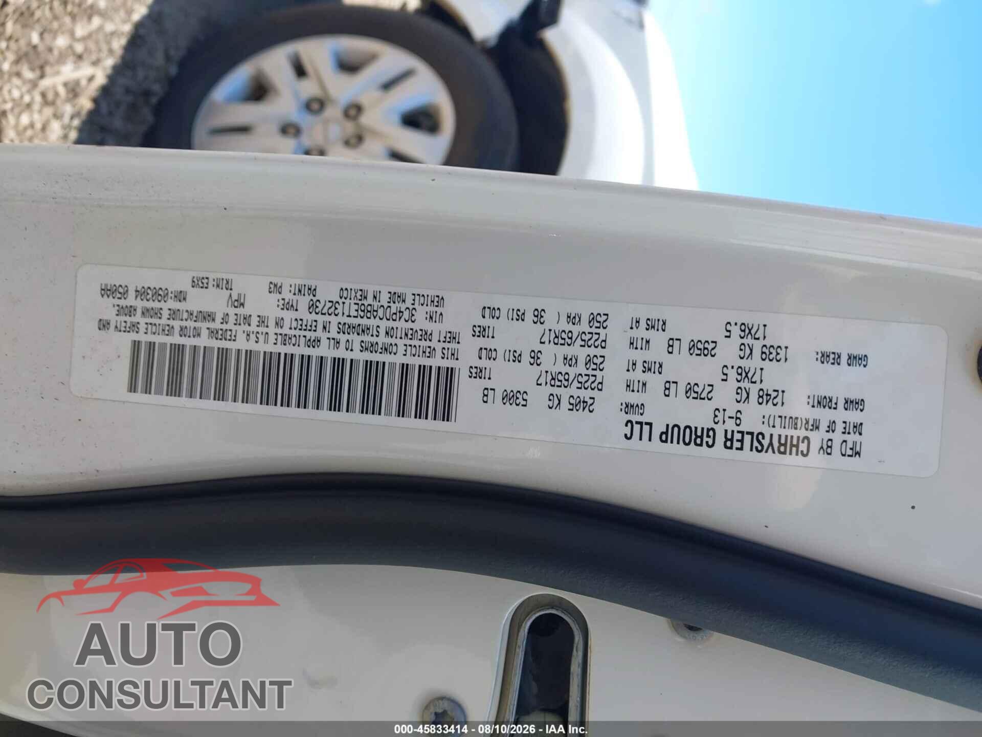 DODGE JOURNEY 2014 - 3C4PDCAB6ET132730