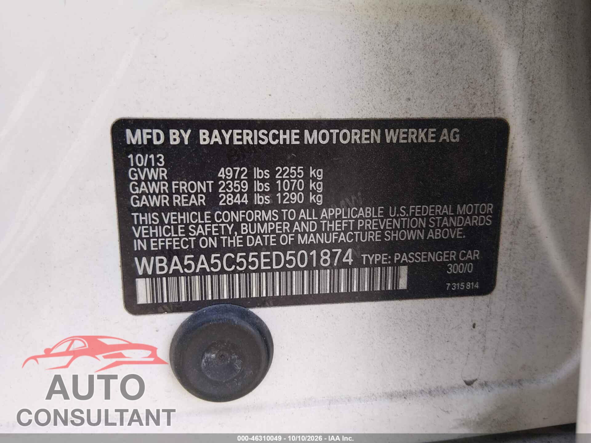 BMW 528I 2014 - WBA5A5C55ED501874