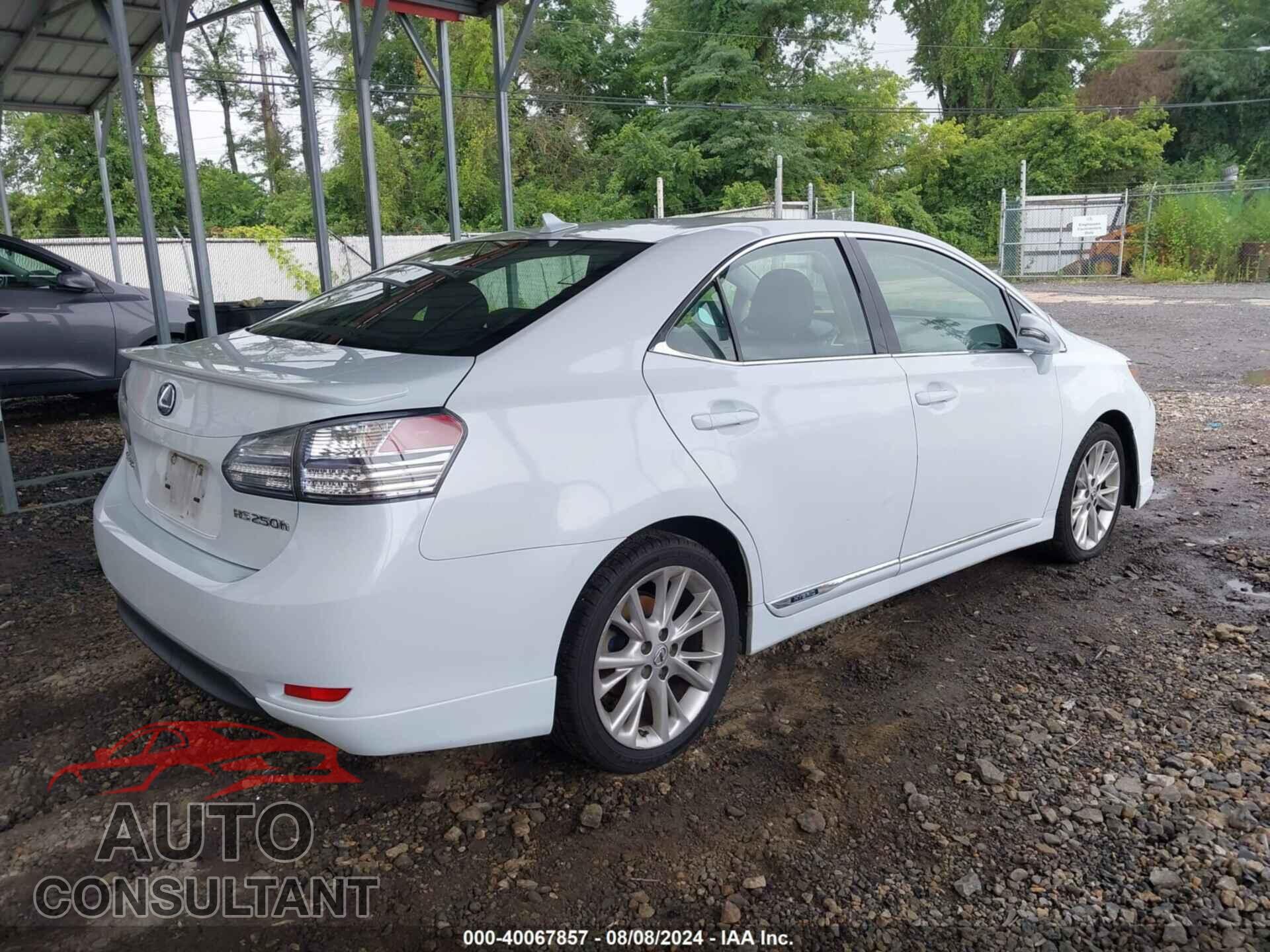 LEXUS HS 250H 2010 - JTHBB1BA8A2014134