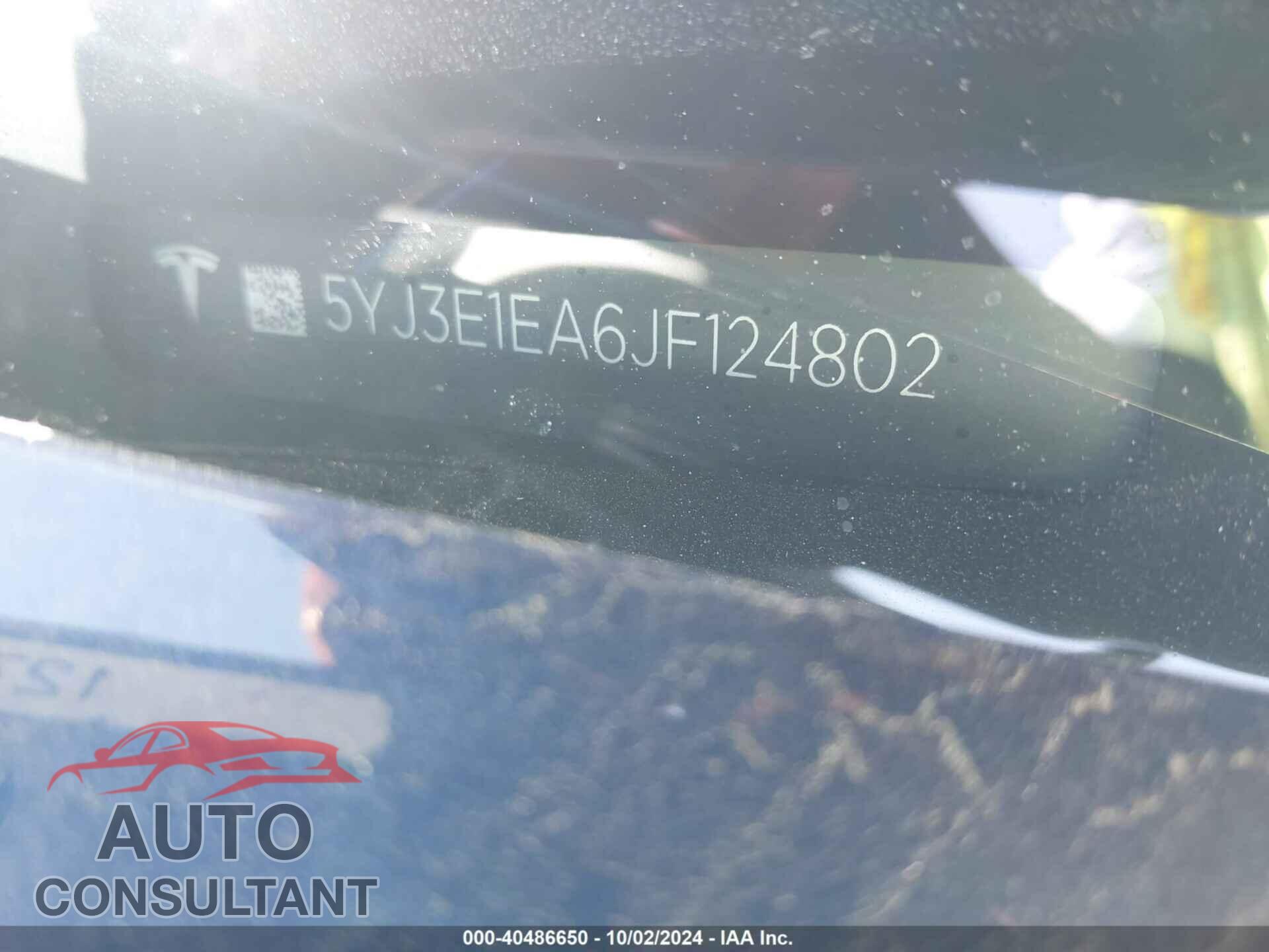 TESLA MODEL 3 2018 - 5YJ3E1EA6JF124802
