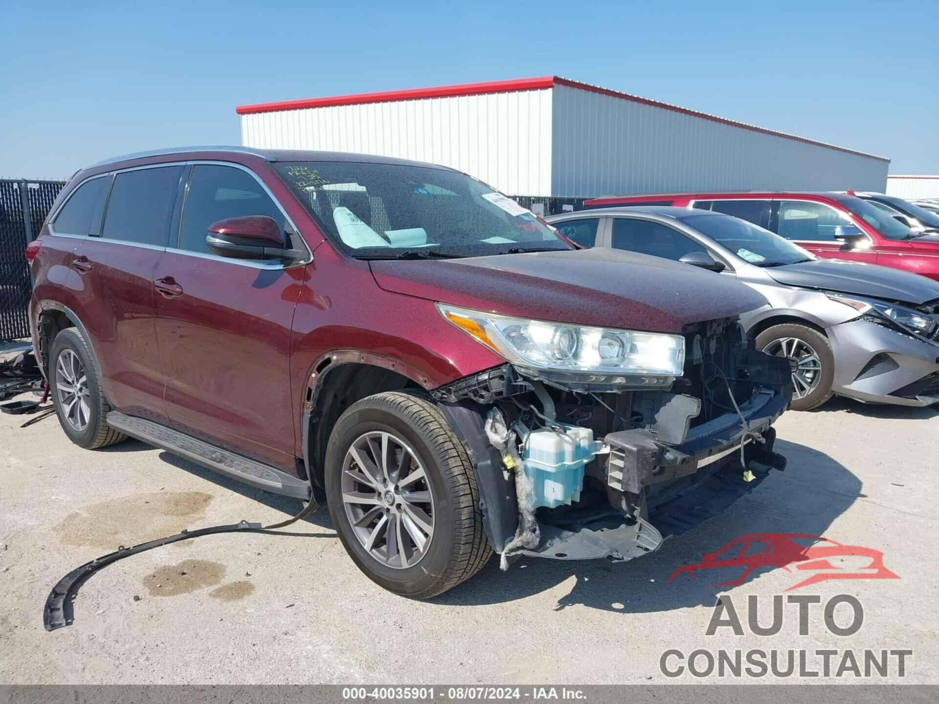 TOYOTA HIGHLANDER 2017 - 5TDKZRFHXHS232338