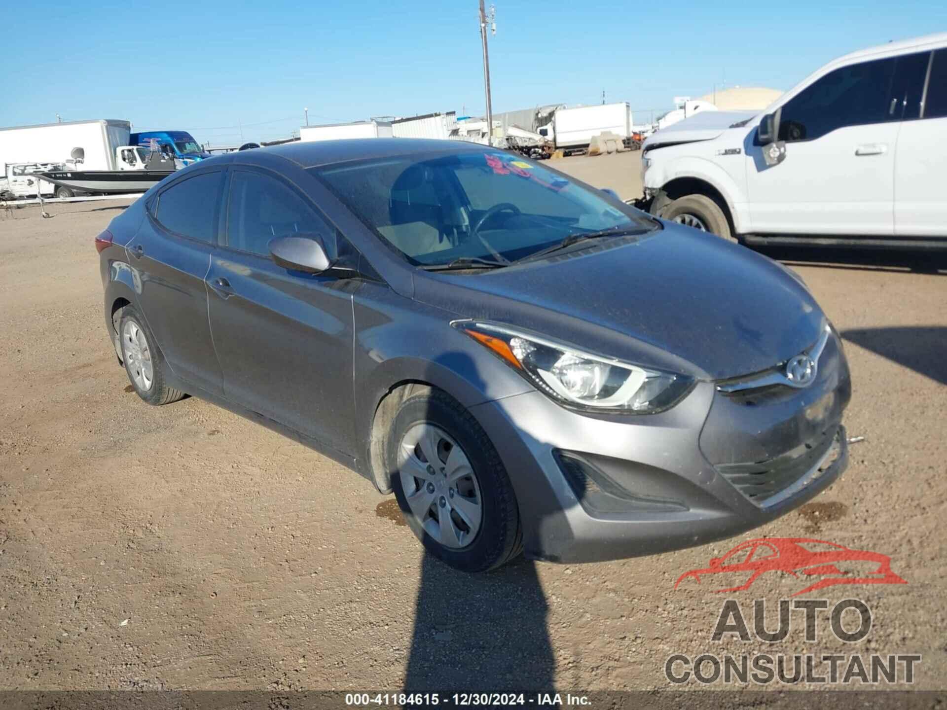 HYUNDAI ELANTRA 2016 - KMHDH4AEXGU647130