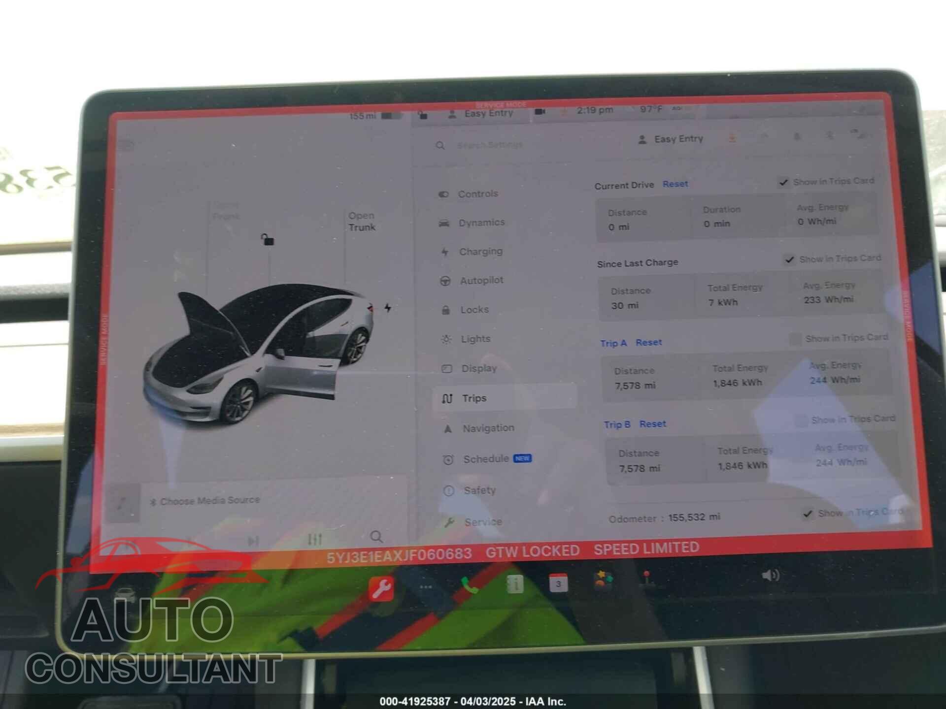 TESLA MODEL 3 2018 - 5YJ3E1EAXJF060683