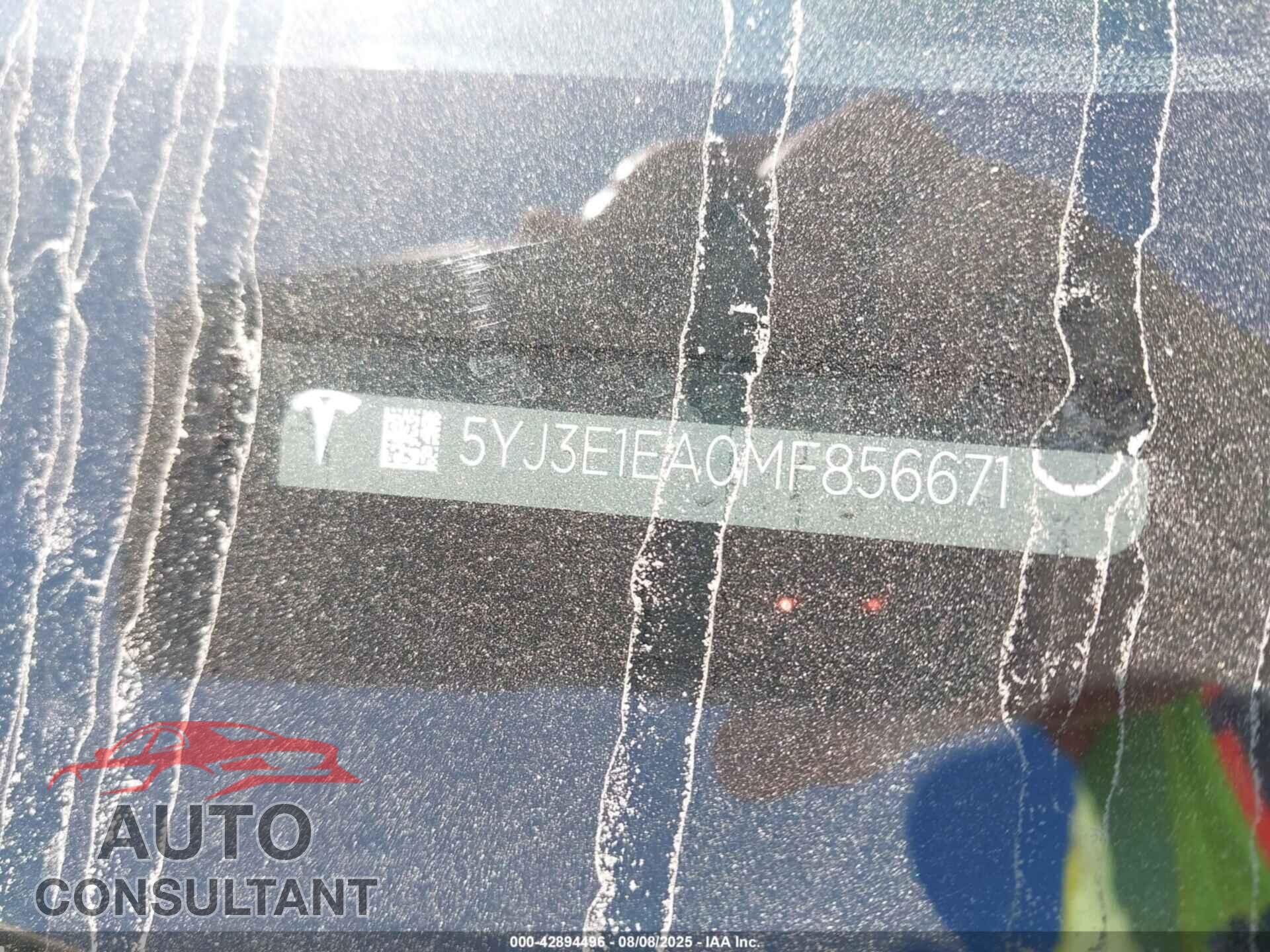 TESLA MODEL 3 2021 - 5YJ3E1EA0MF856671