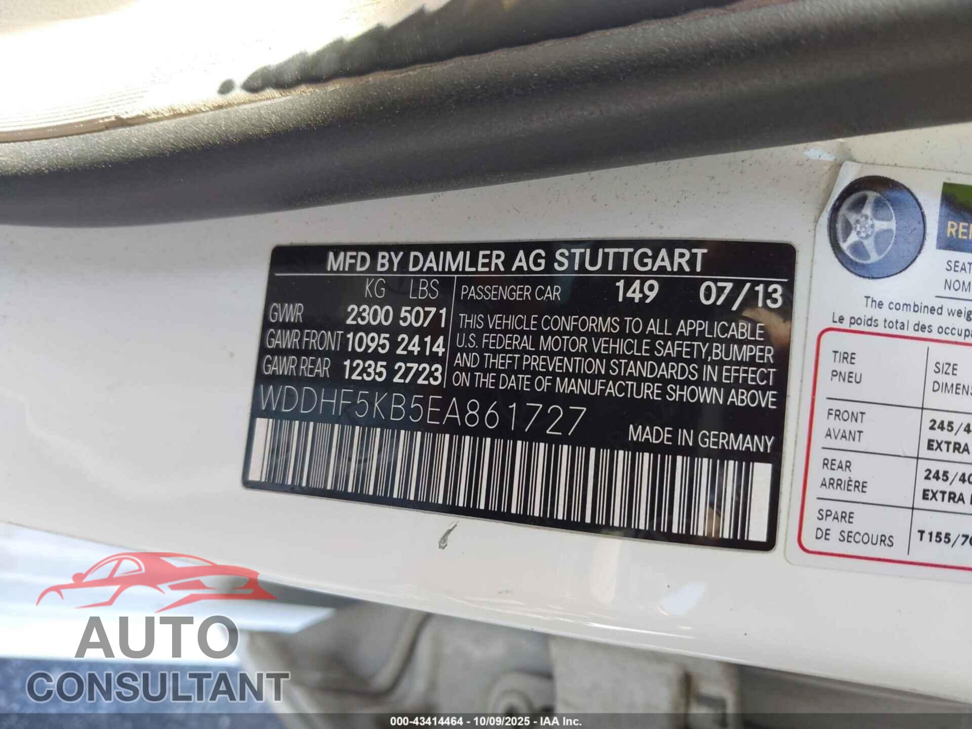 MERCEDES-BENZ E 350 2014 - WDDHF5KB5EA861727