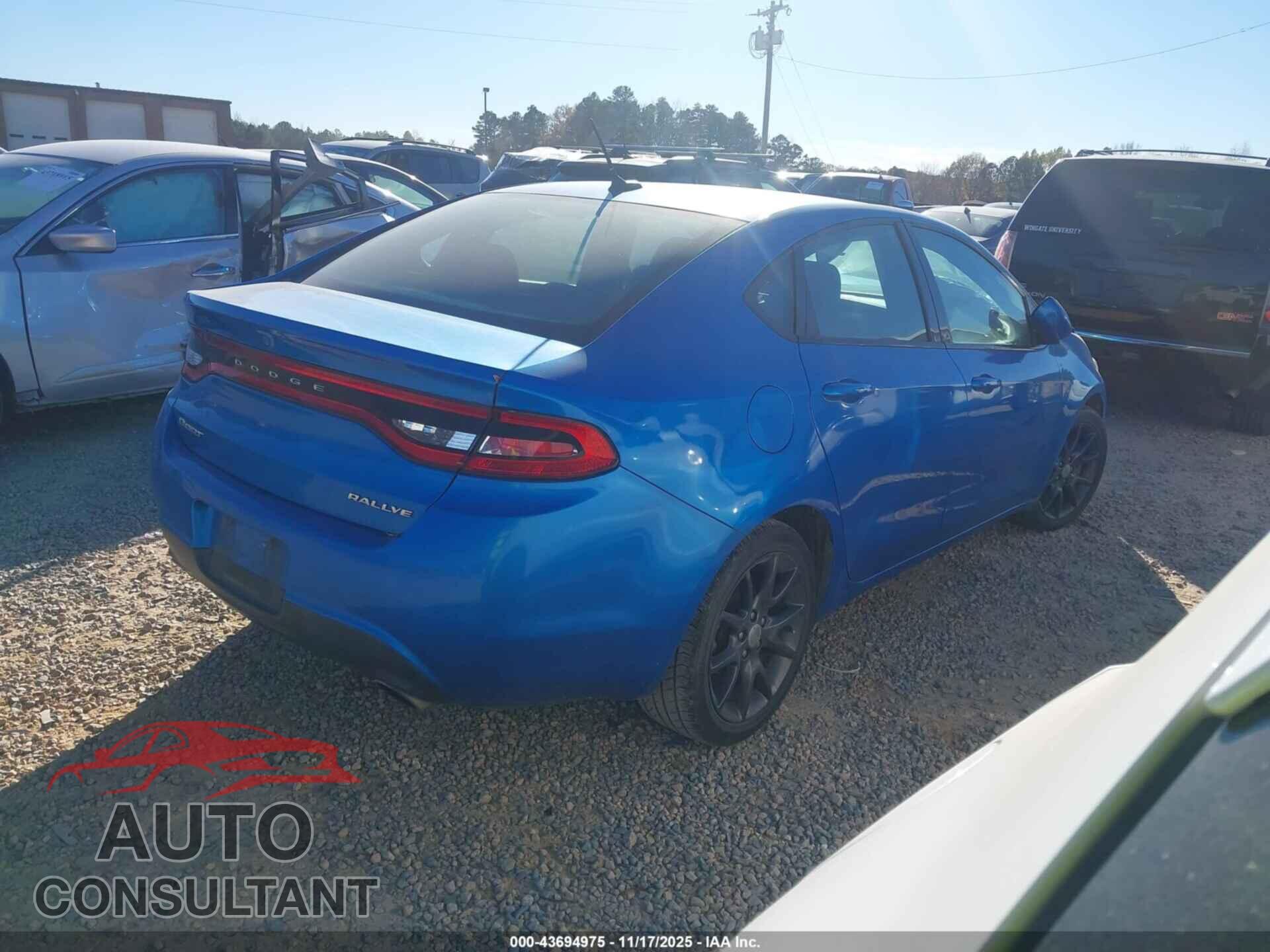 DODGE DART 2015 - 1C3CDFBB7FD362514