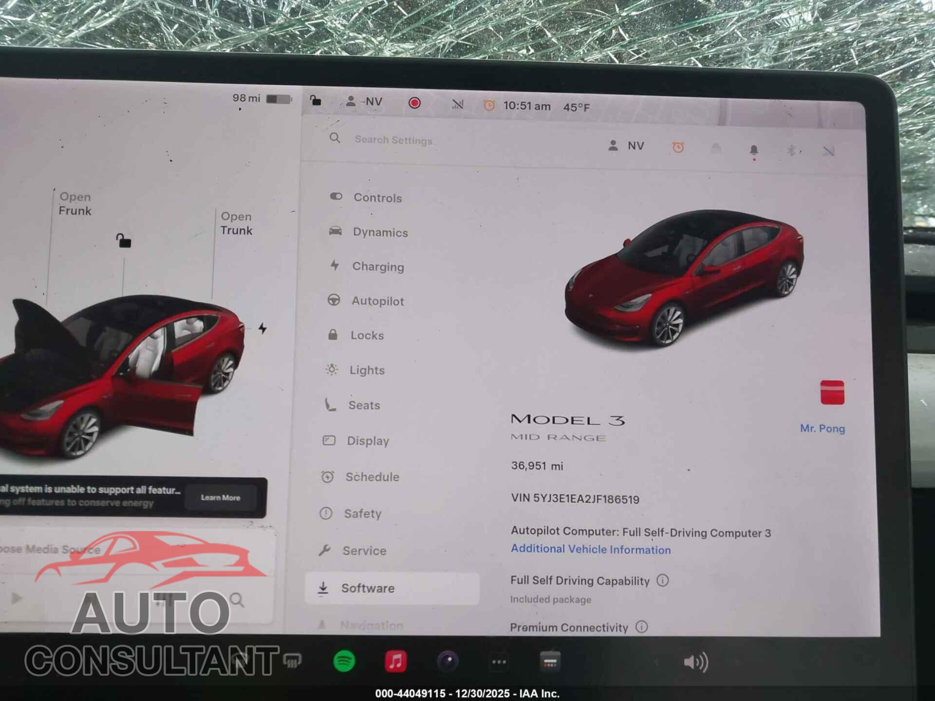 TESLA MODEL 3 2018 - 5YJ3E1EA2JF186519