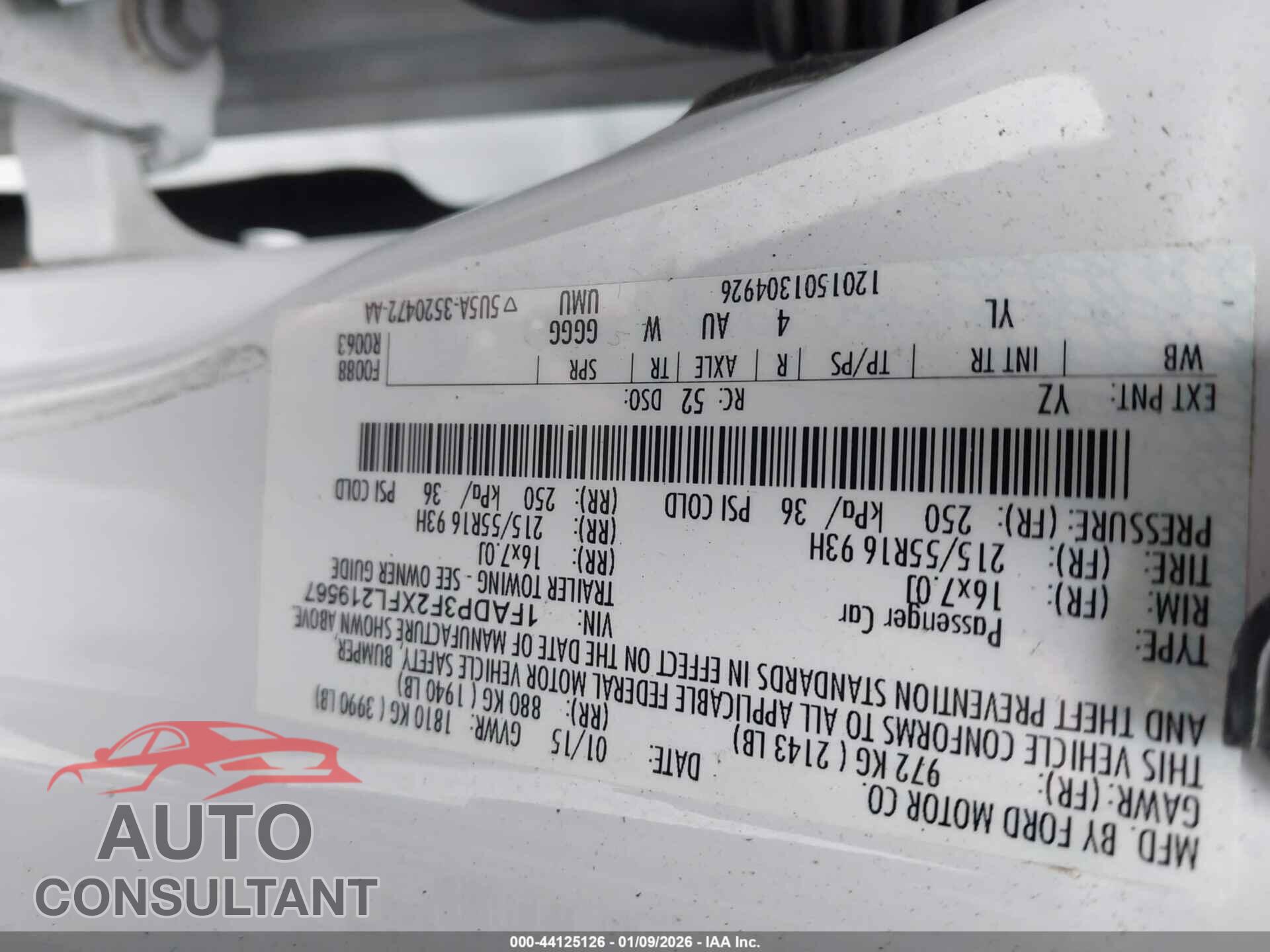 FORD FOCUS 2015 - 1FADP3F2XFL219567