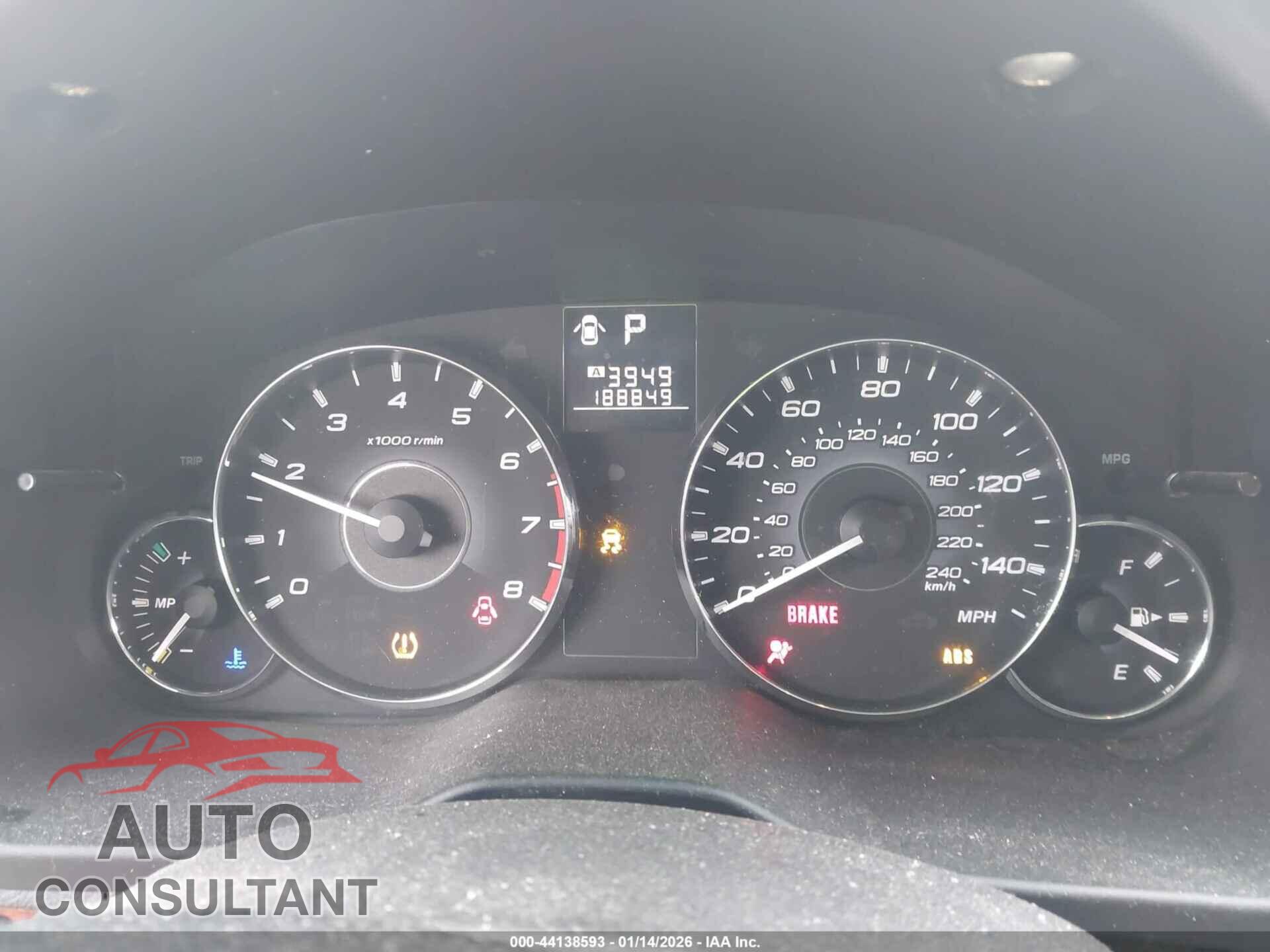 SUBARU OUTBACK 2011 - 4S4BRBKC3B3402609