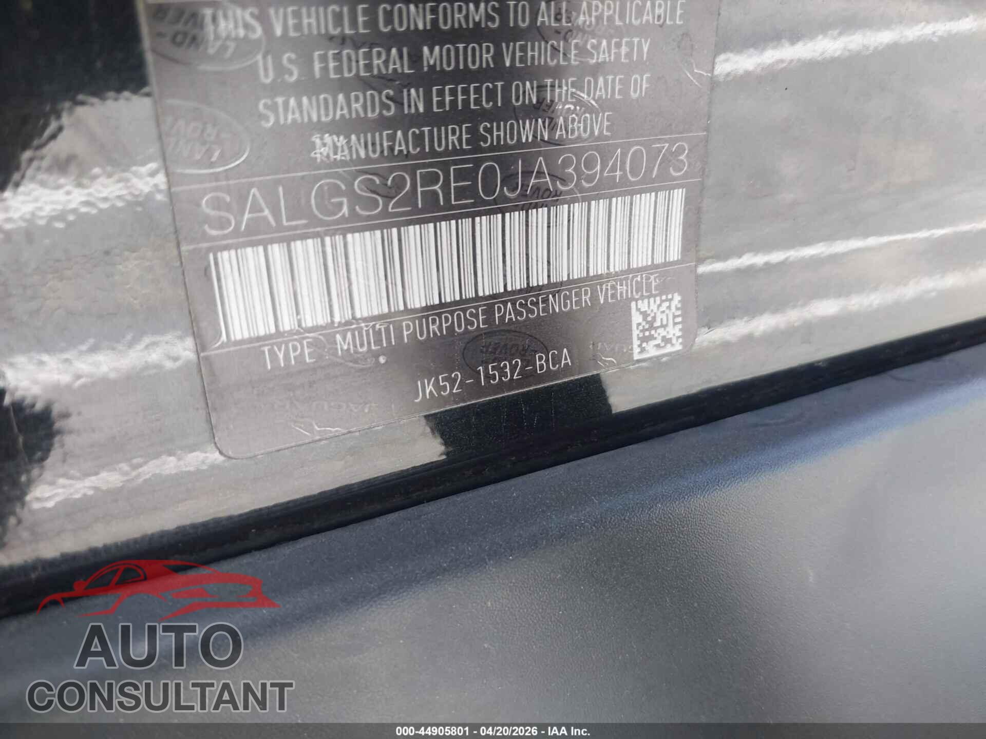 LAND ROVER RANGE ROVER 2018 - SALGS2RE0JA394073