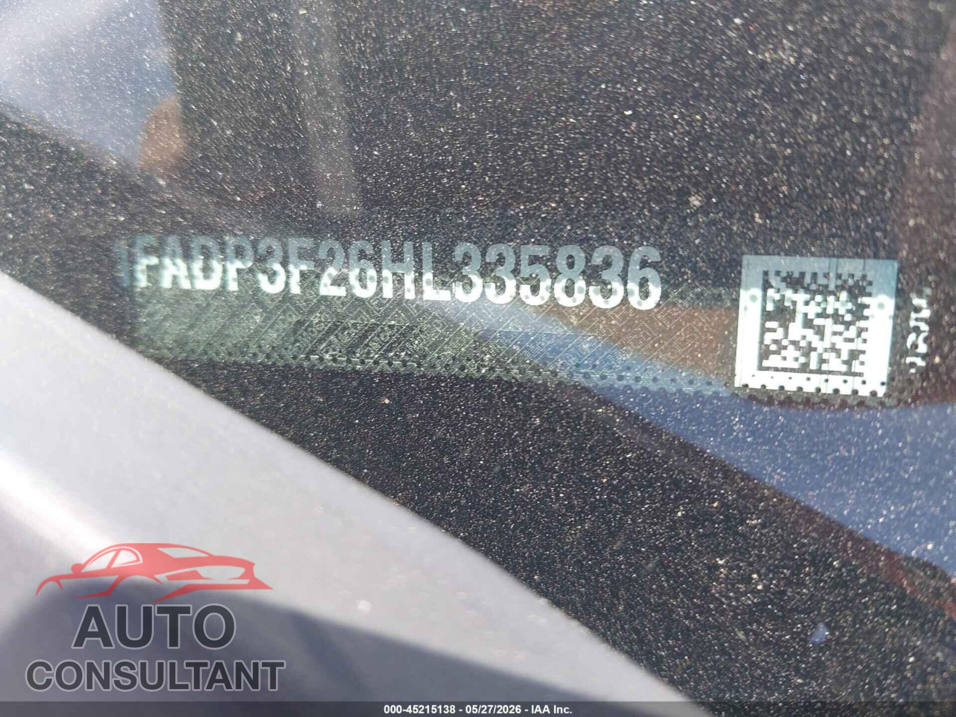 FORD FOCUS 2017 - 1FADP3F26HL335836