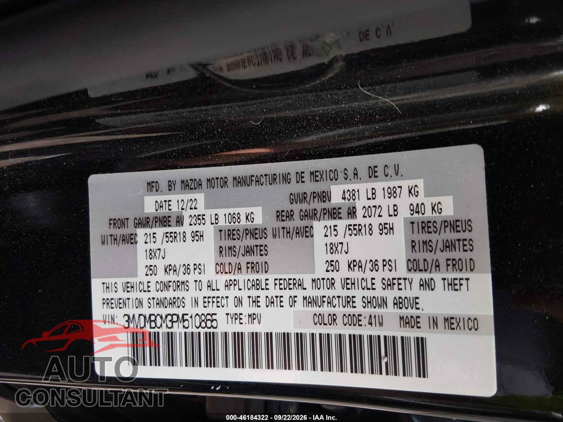 MAZDA CX-30 2023 - 3MVDMBCM3PM510865