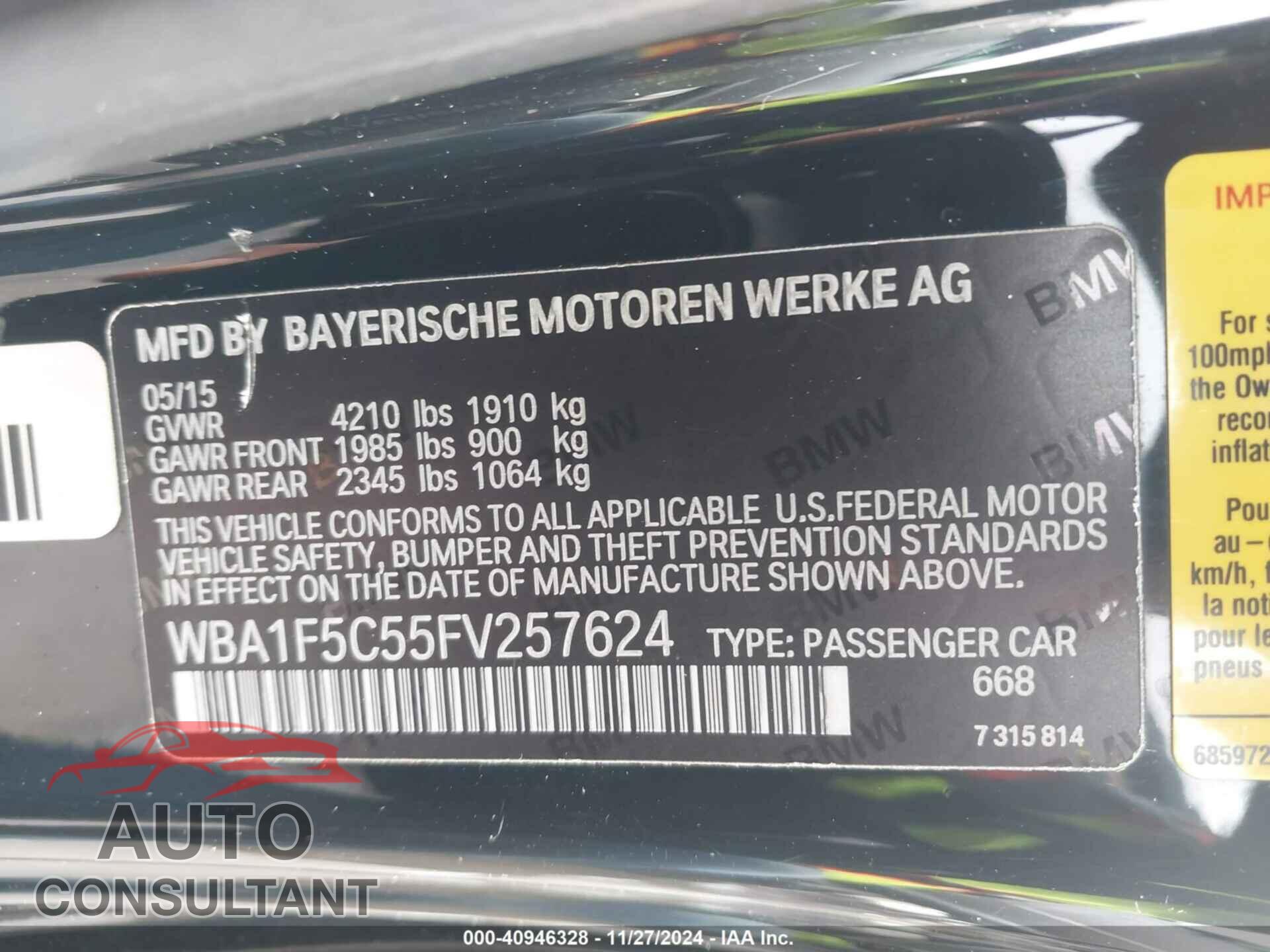 BMW 228I 2015 - WBA1F5C55FV257624