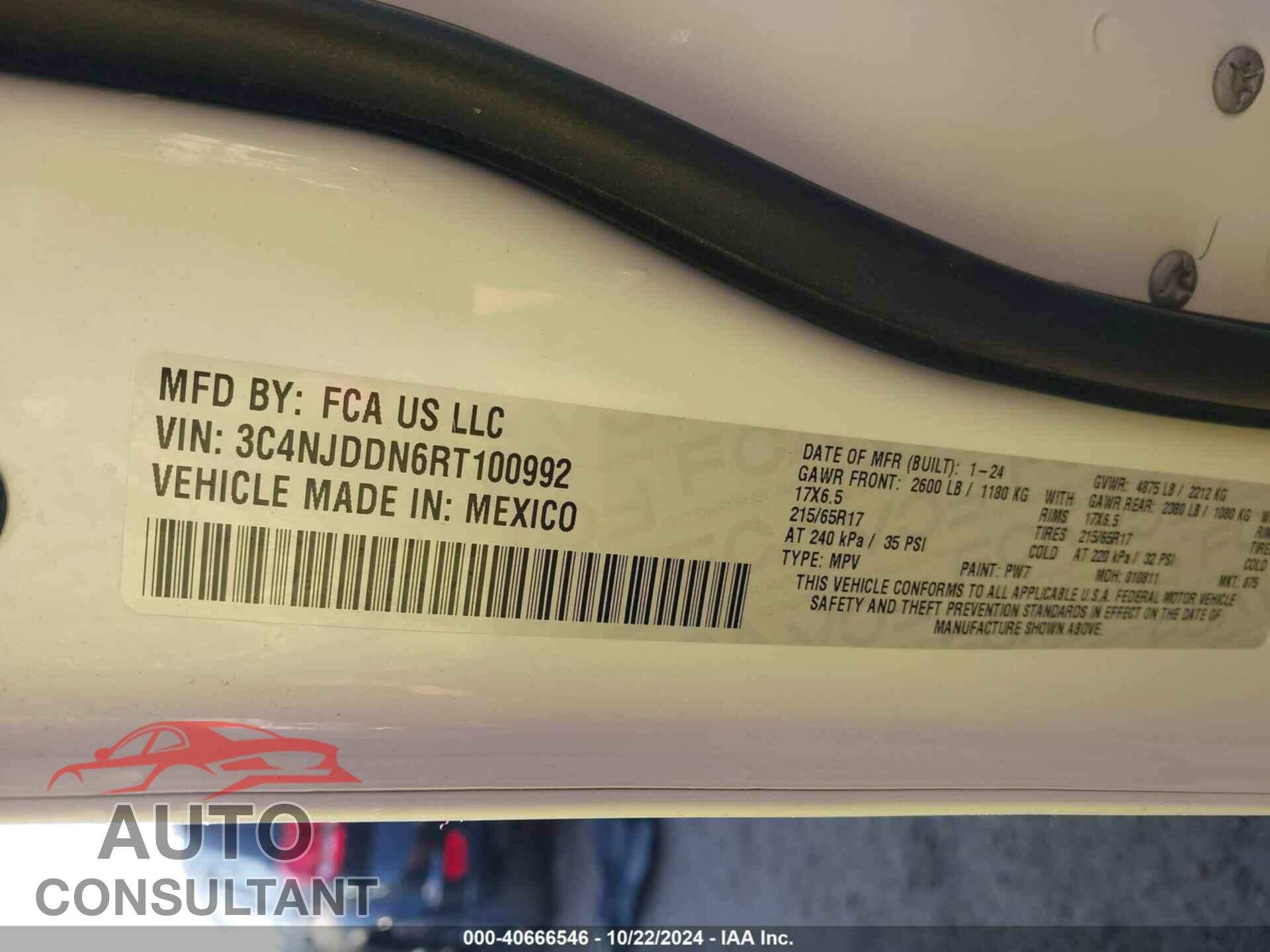 JEEP COMPASS 2024 - 3C4NJDDN6RT100992
