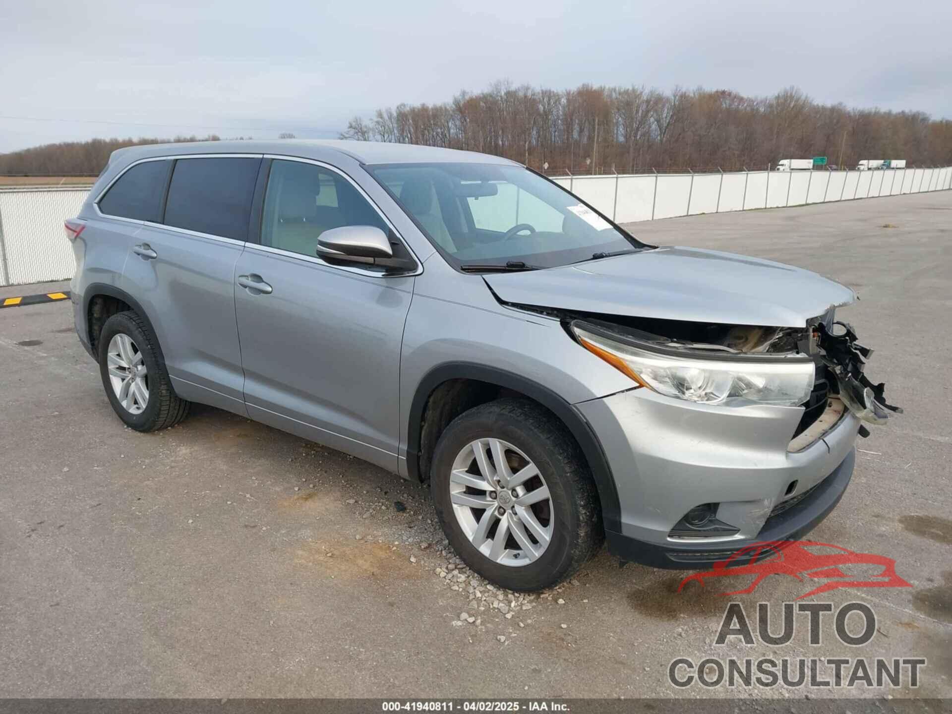 TOYOTA HIGHLANDER 2015 - 5TDZARFH9FS016919