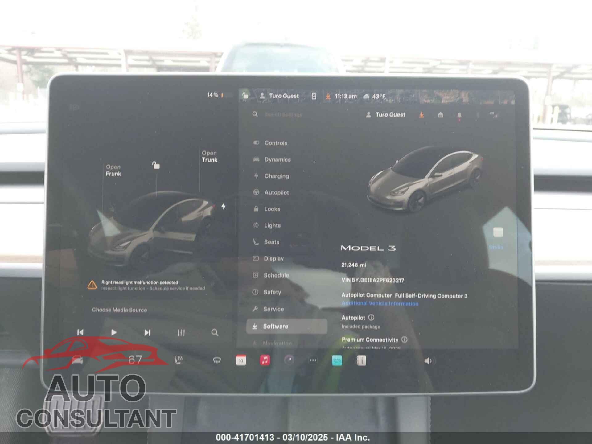 TESLA MODEL 3 2023 - 5YJ3E1EA2PF623217