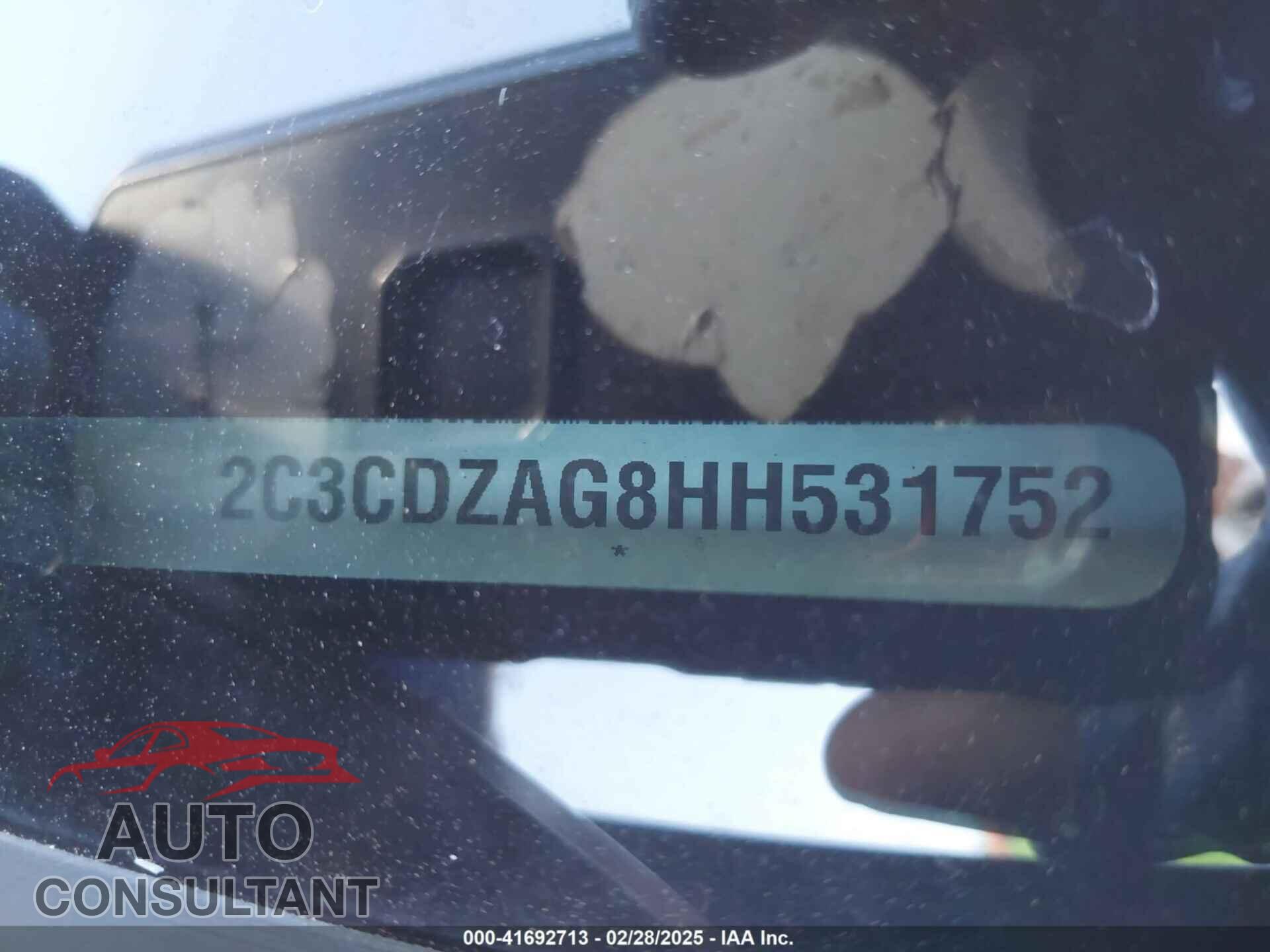 DODGE CHALLENGER 2017 - 2C3CDZAG8HH531752