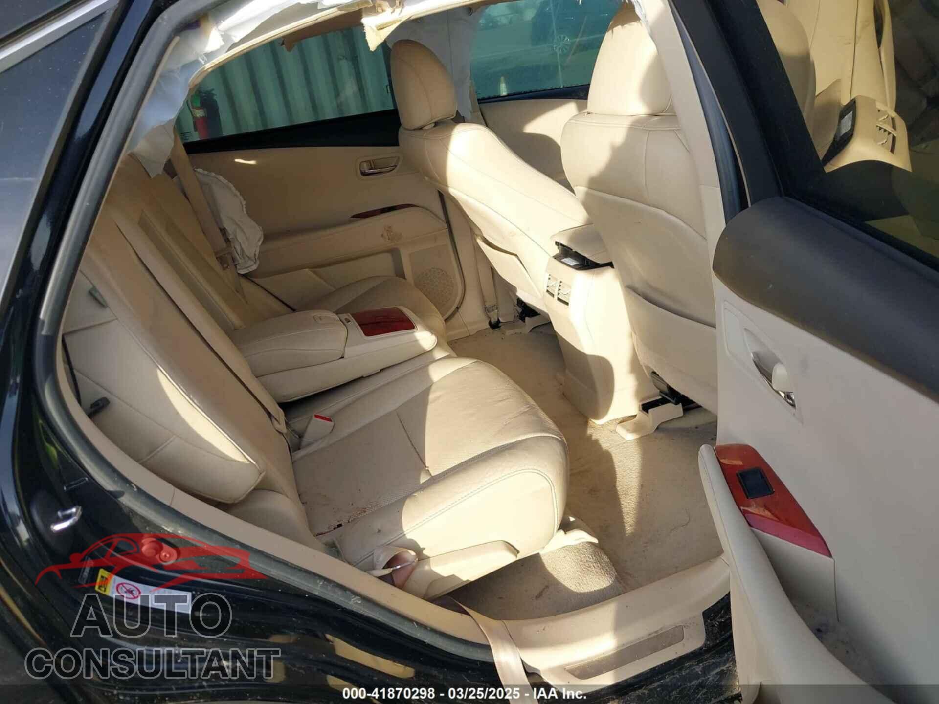 LEXUS RX 350 2012 - 2T2BK1BA9CC127012