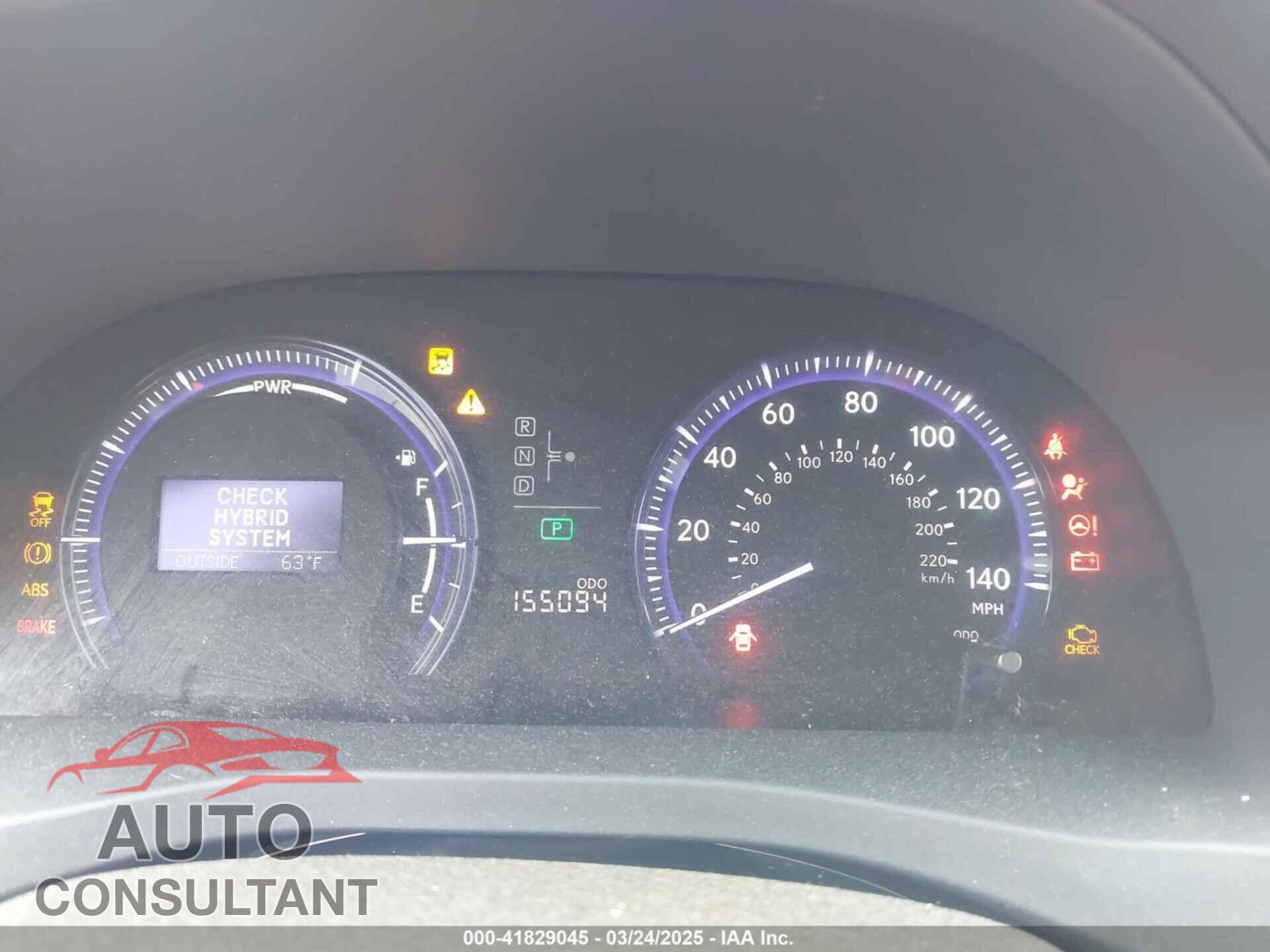 LEXUS HS 250H 2010 - JTHBB1BAXA2011199