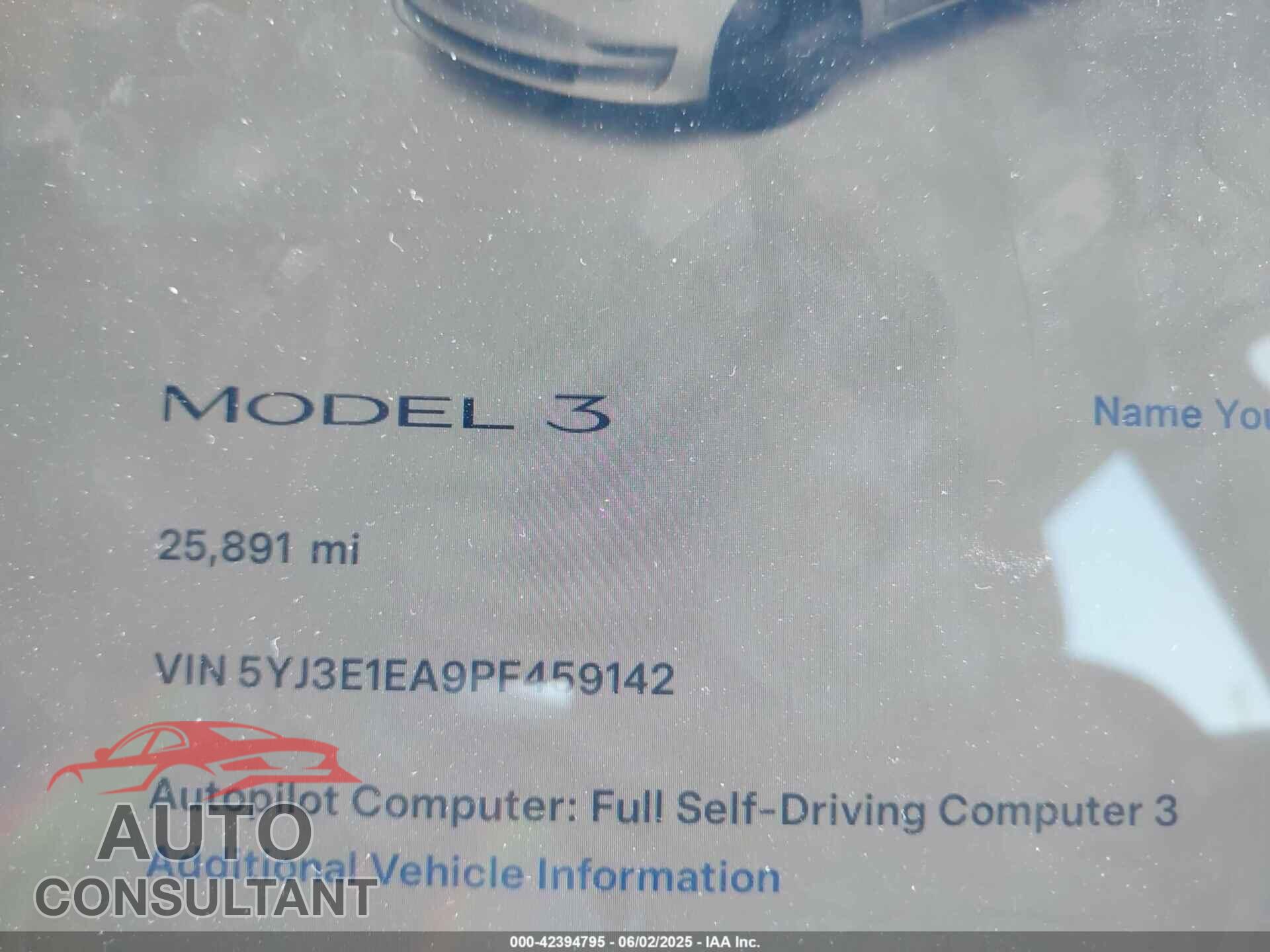 TESLA MODEL 3 2023 - 5YJ3E1EA9PF459142