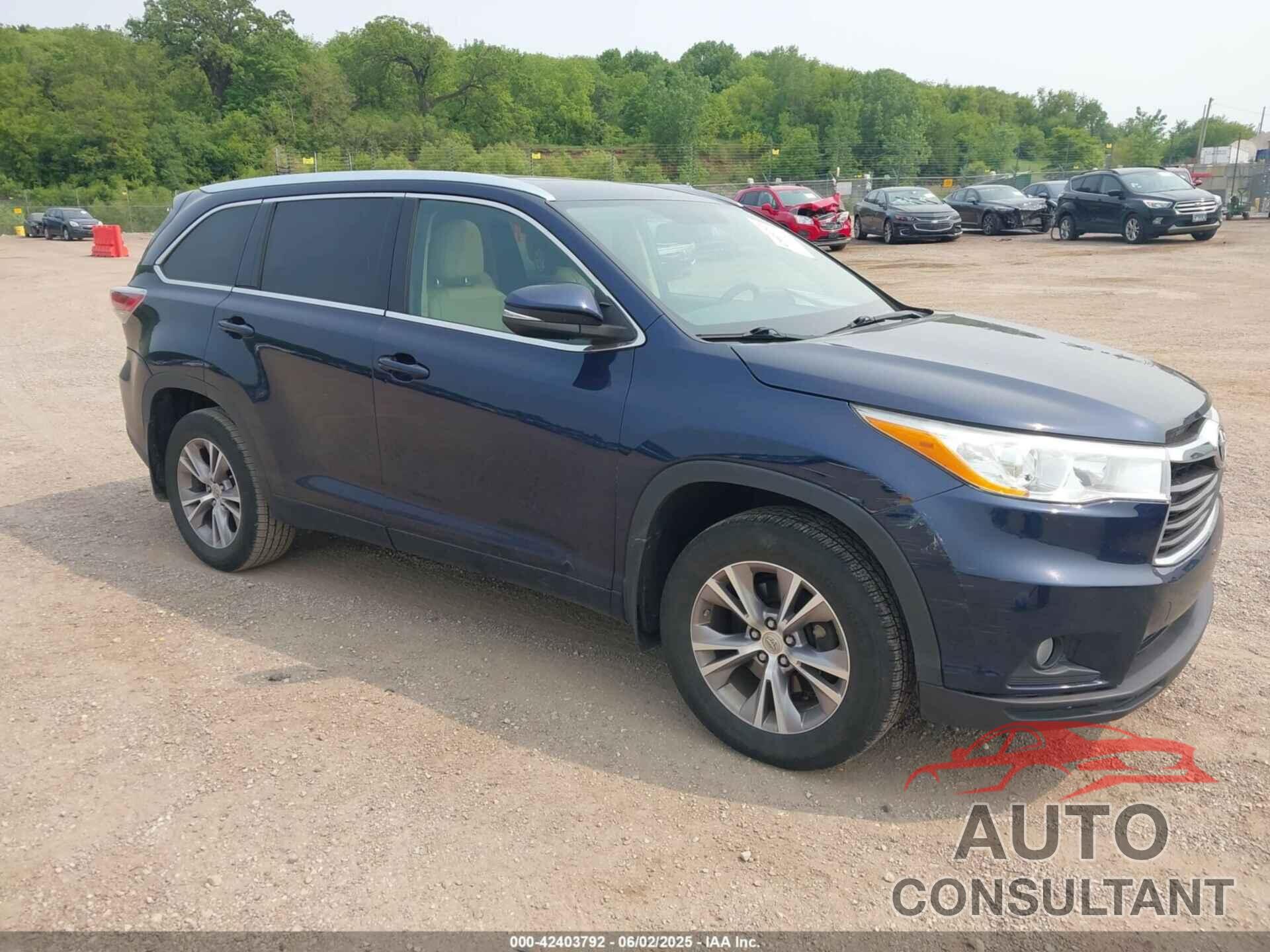 TOYOTA HIGHLANDER 2014 - 5TDJKRFH4ES007019