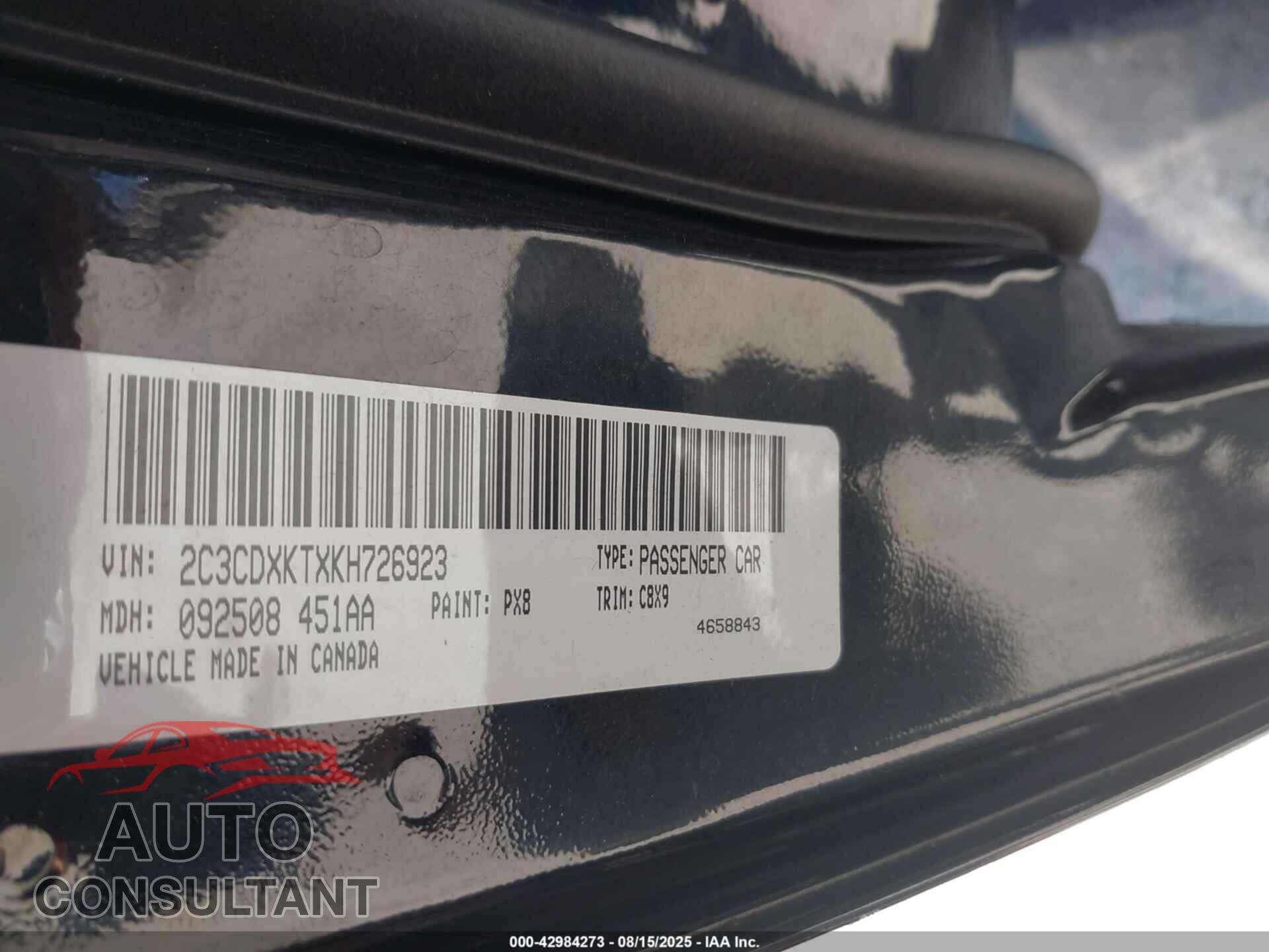 DODGE CHARGER 2019 - 2C3CDXKTXKH726923