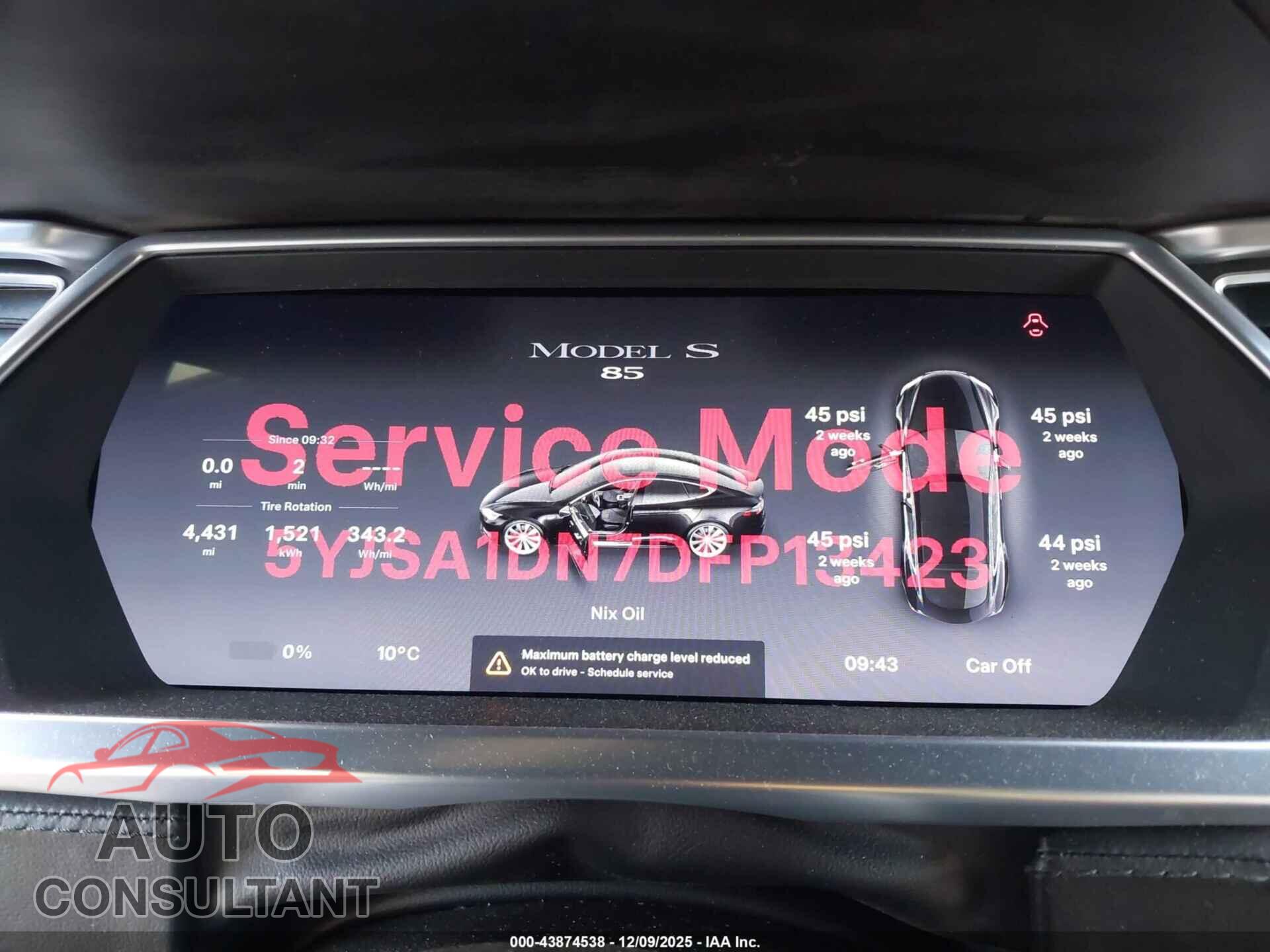 TESLA MODEL S 2013 - 5YJSA1DN7DFP13423