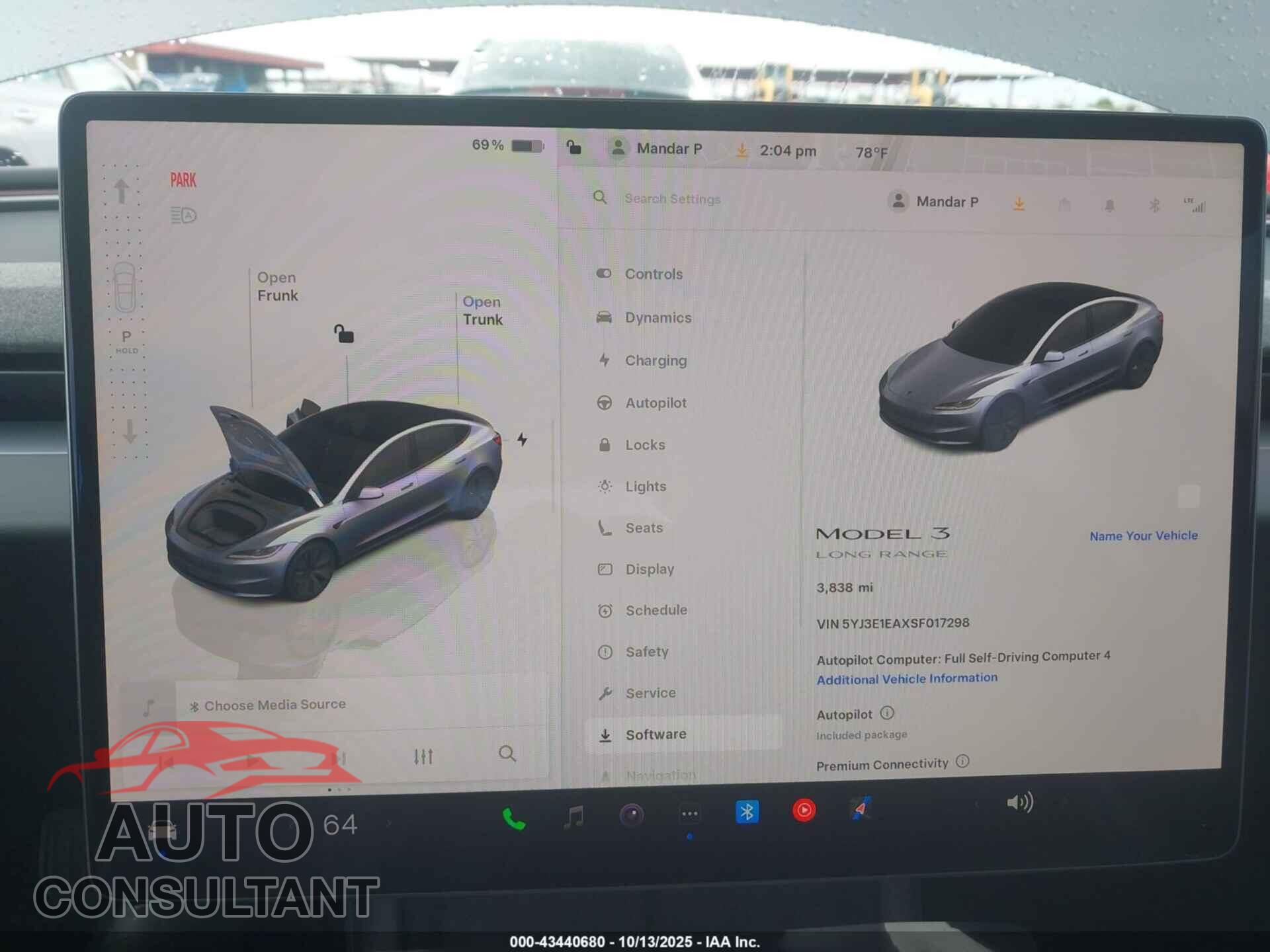 TESLA MODEL 3 2025 - 5YJ3E1EAXSF017298