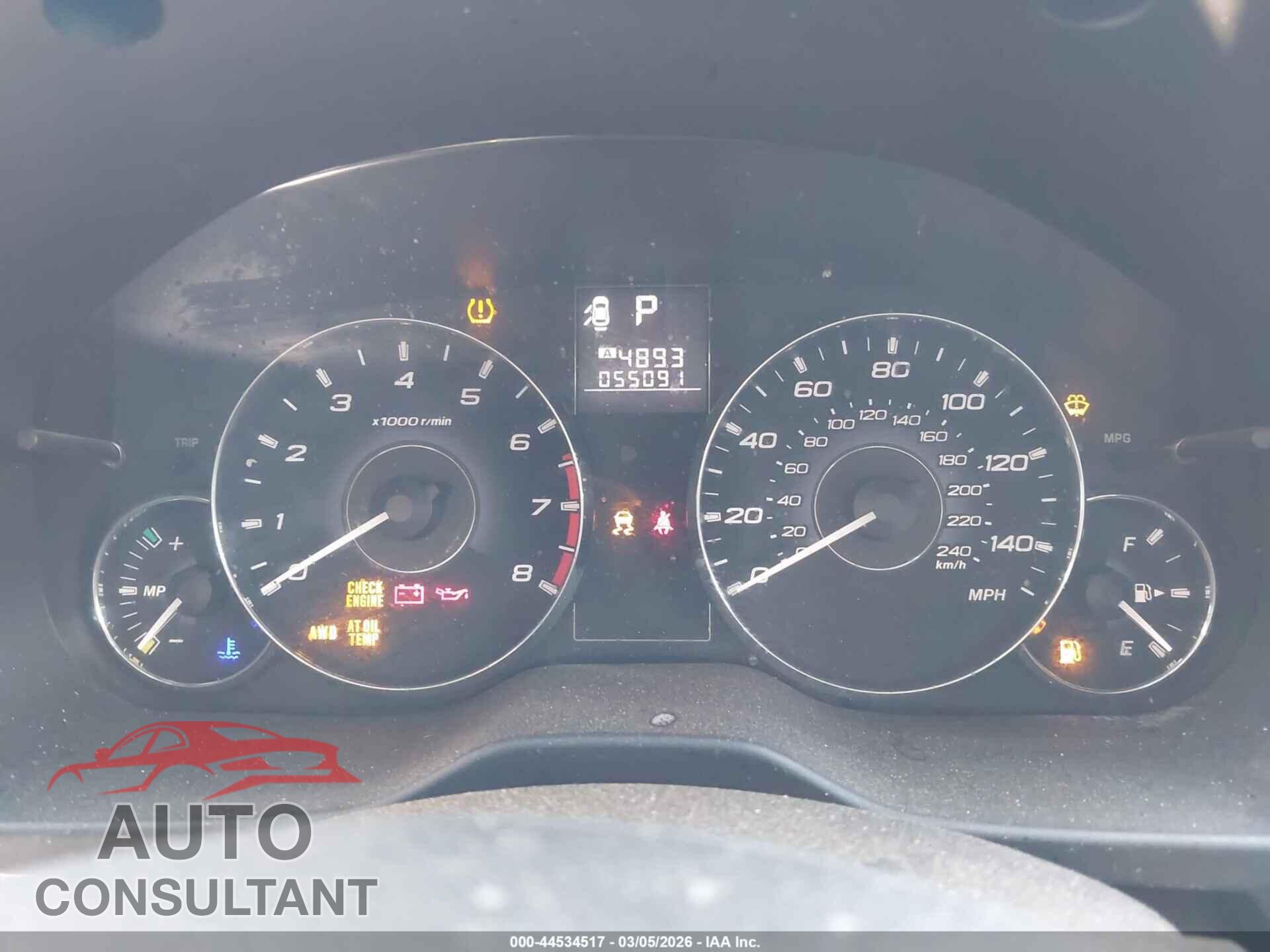 SUBARU OUTBACK 2012 - 4S4BRBLC8C3297436