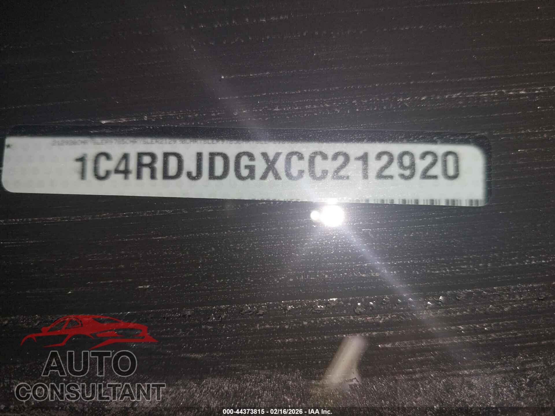 DODGE DURANGO 2012 - 1C4RDJDGXCC212920