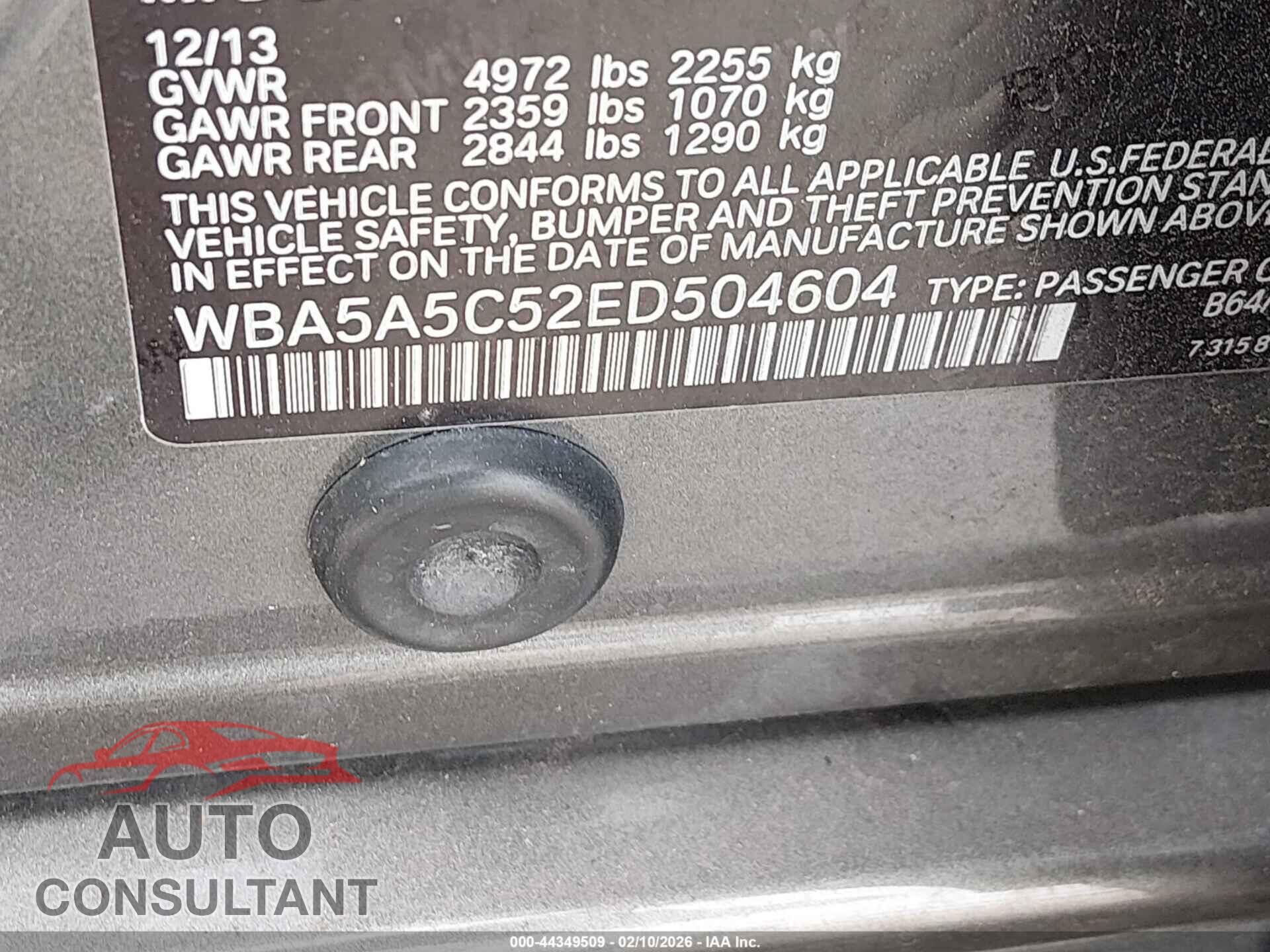 BMW 528I 2014 - WBA5A5C52ED504604