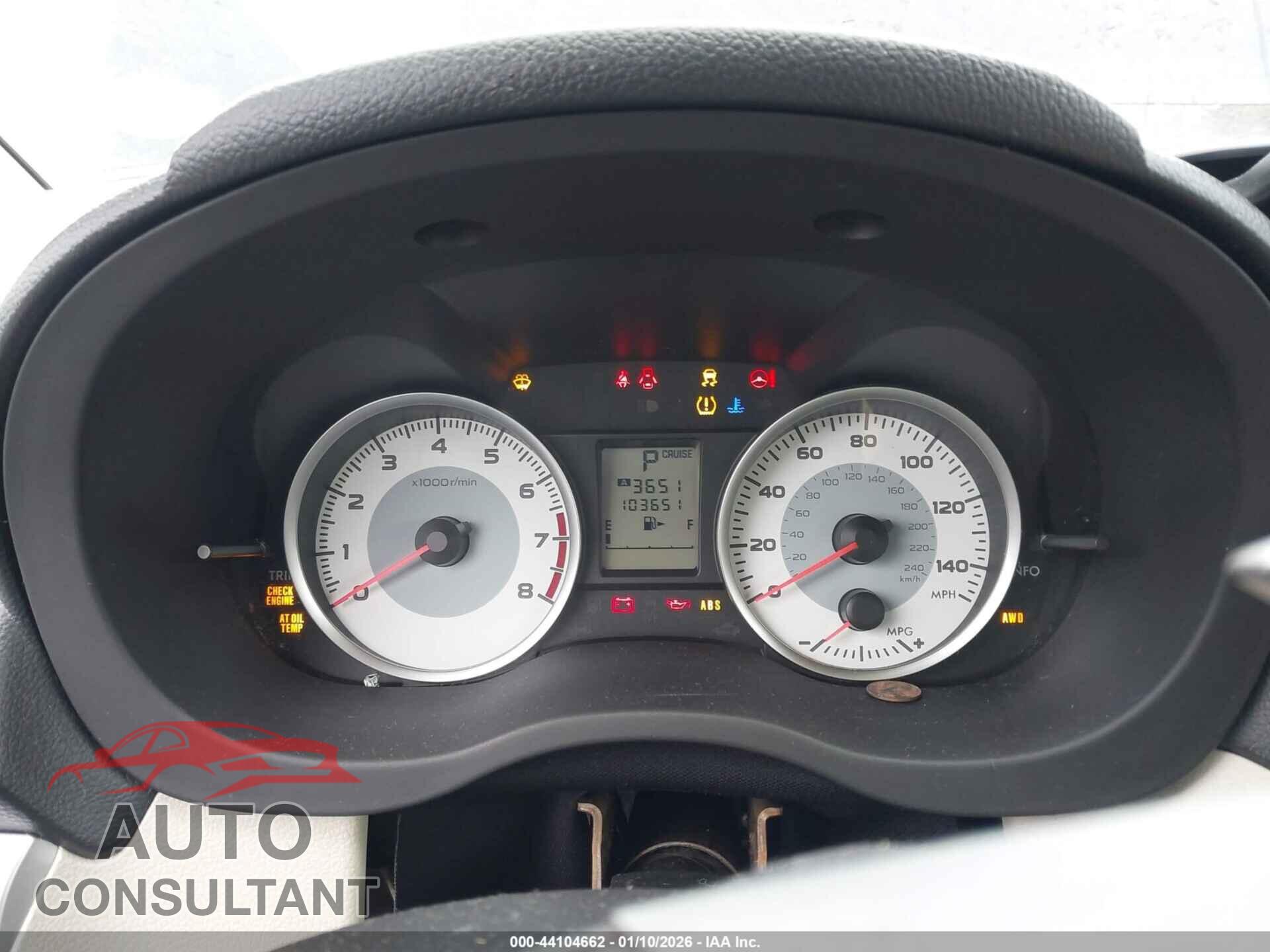 SUBARU IMPREZA 2012 - JF1GPAC63CH205002