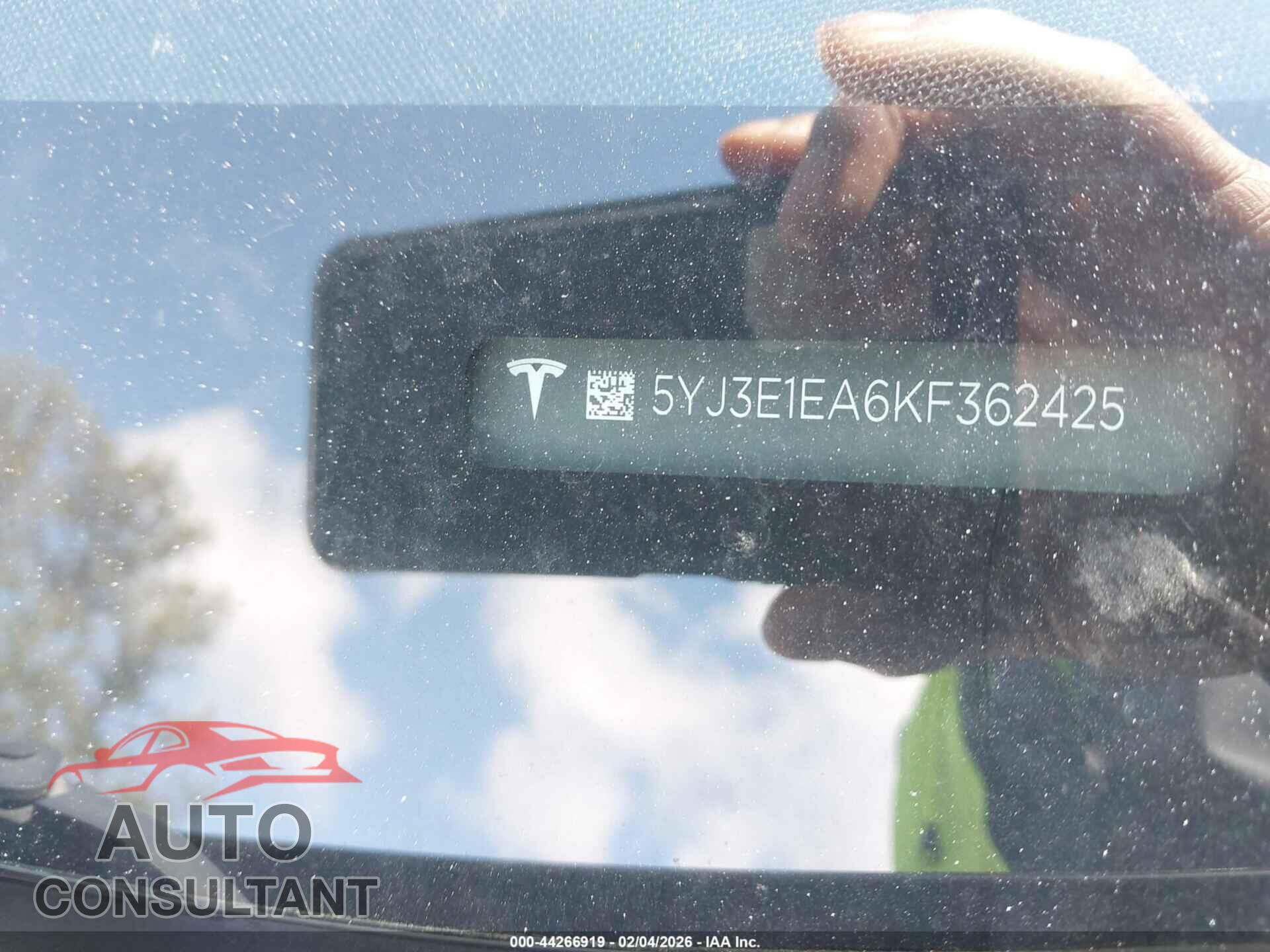 TESLA MODEL 3 2019 - 5YJ3E1EA6KF362425
