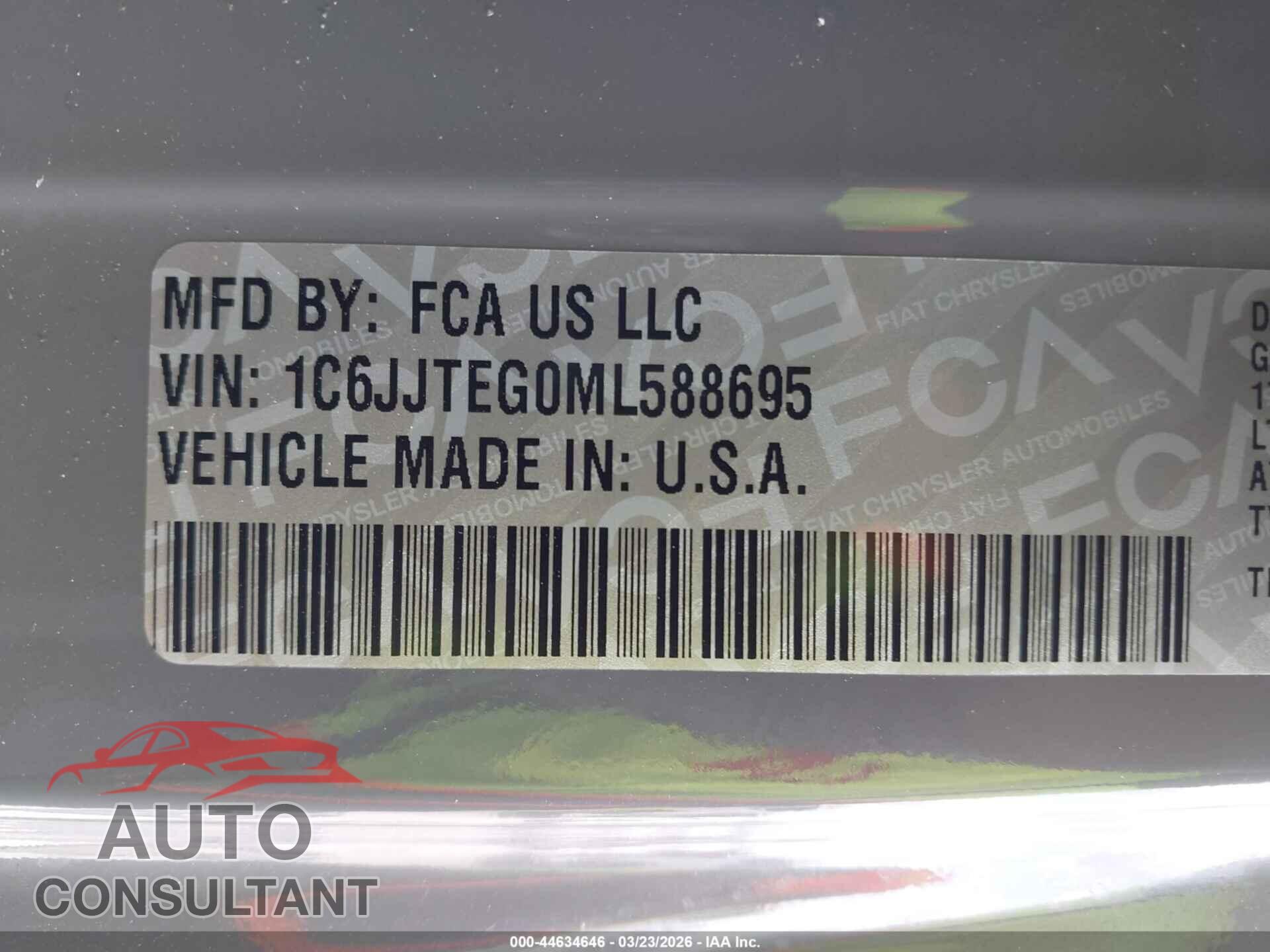 JEEP GLADIATOR 2021 - 1C6JJTEG0ML588695