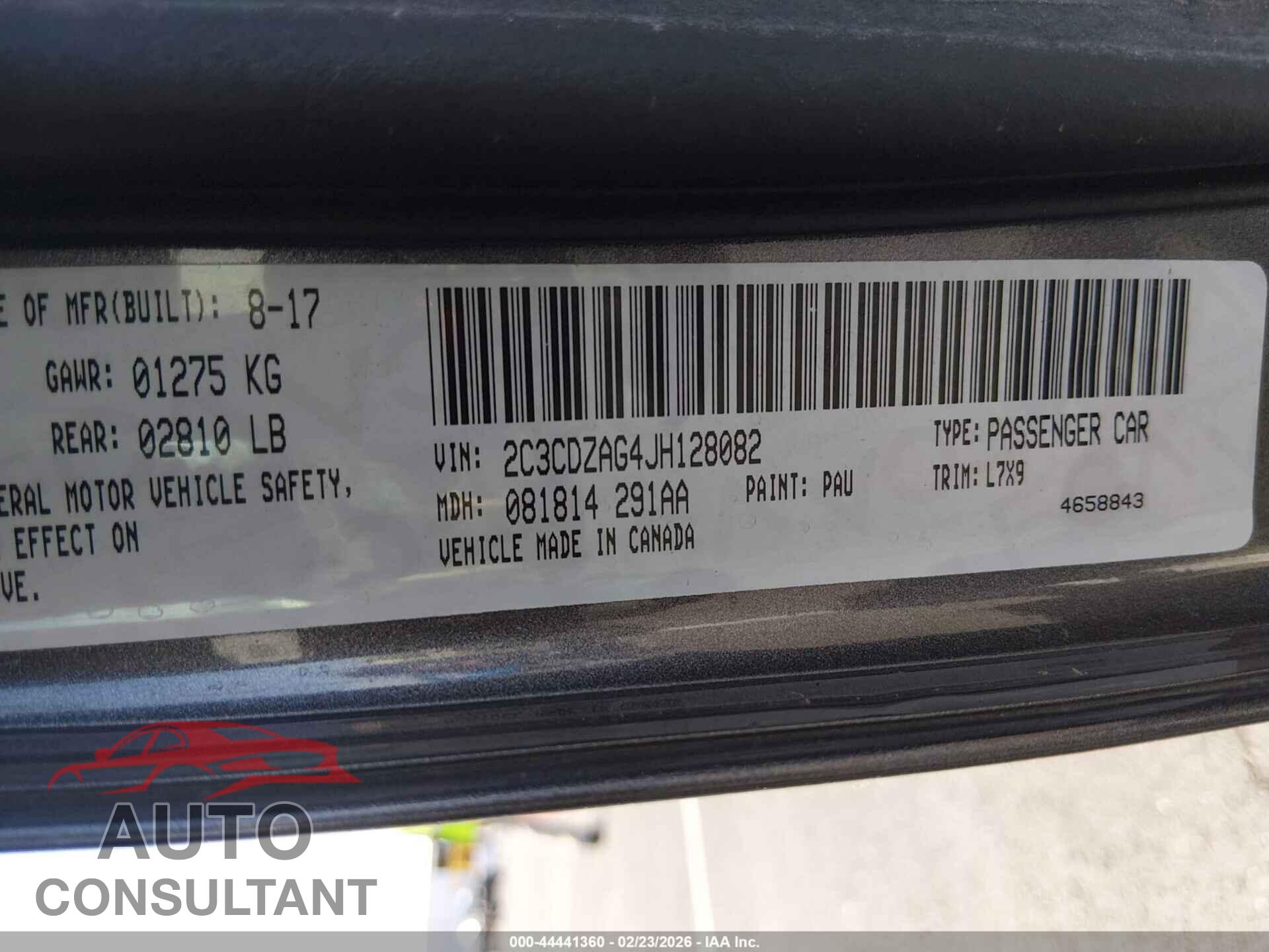 DODGE CHALLENGER 2018 - 2C3CDZAG4JH128082