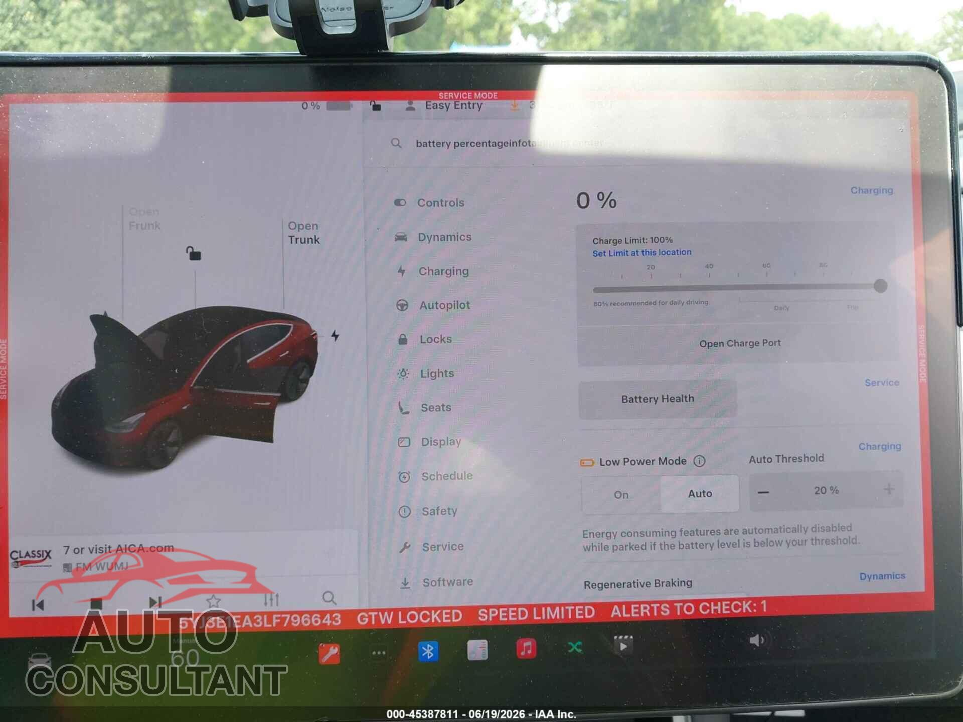 TESLA MODEL 3 2020 - 5YJ3E1EA3LF796643