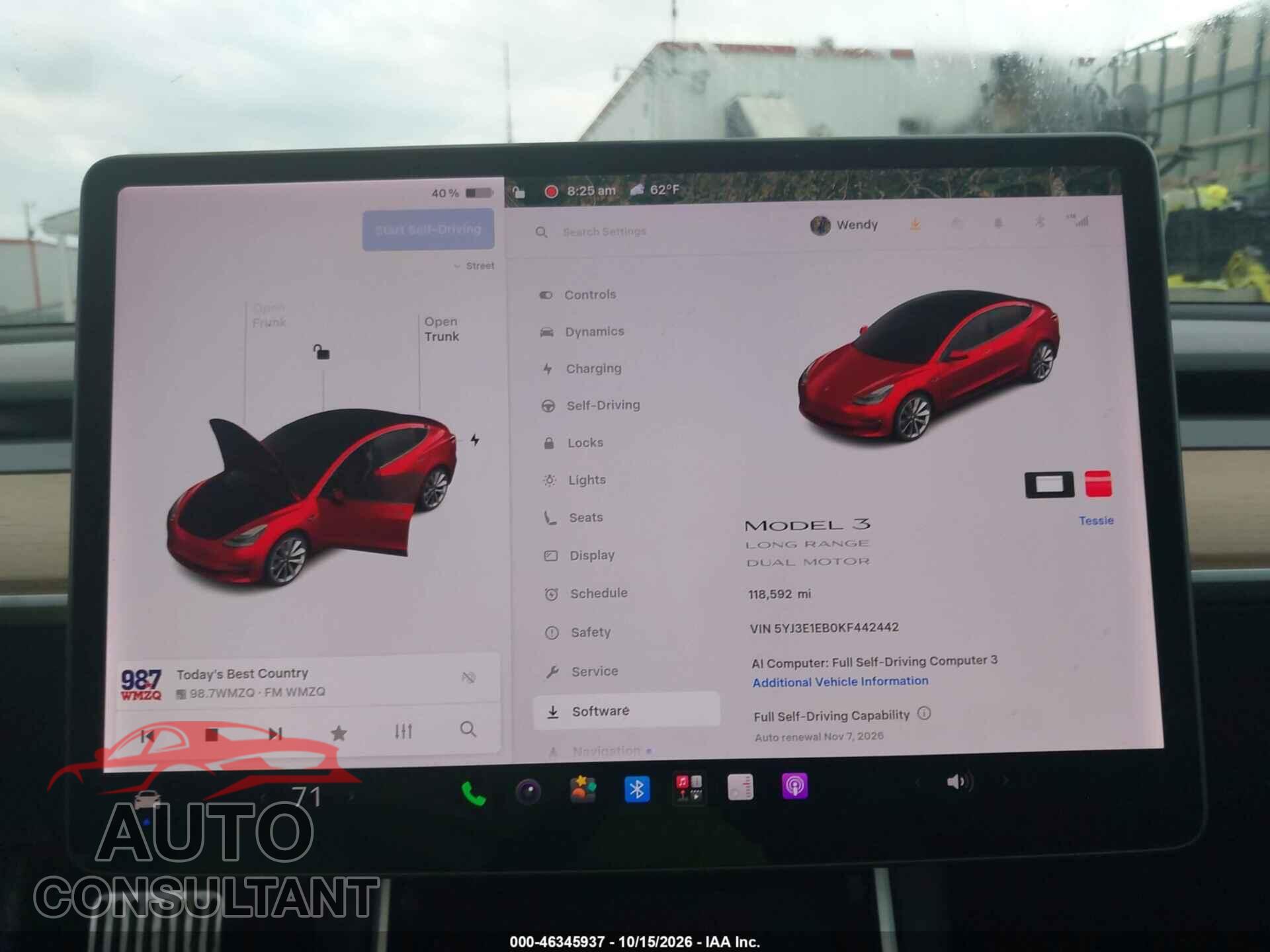 TESLA MODEL 3 2019 - 5YJ3E1EB0KF442442