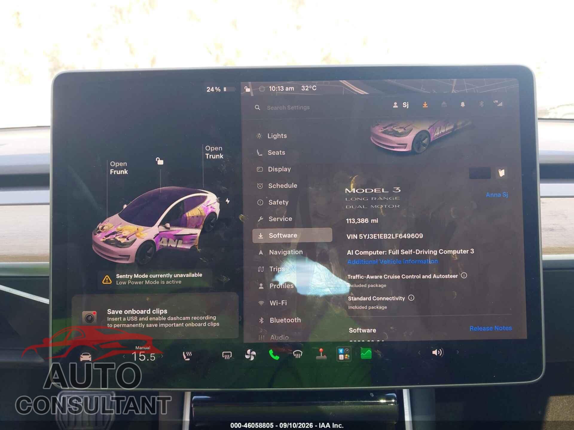 TESLA MODEL 3 2020 - 5YJ3E1EB2LF649609
