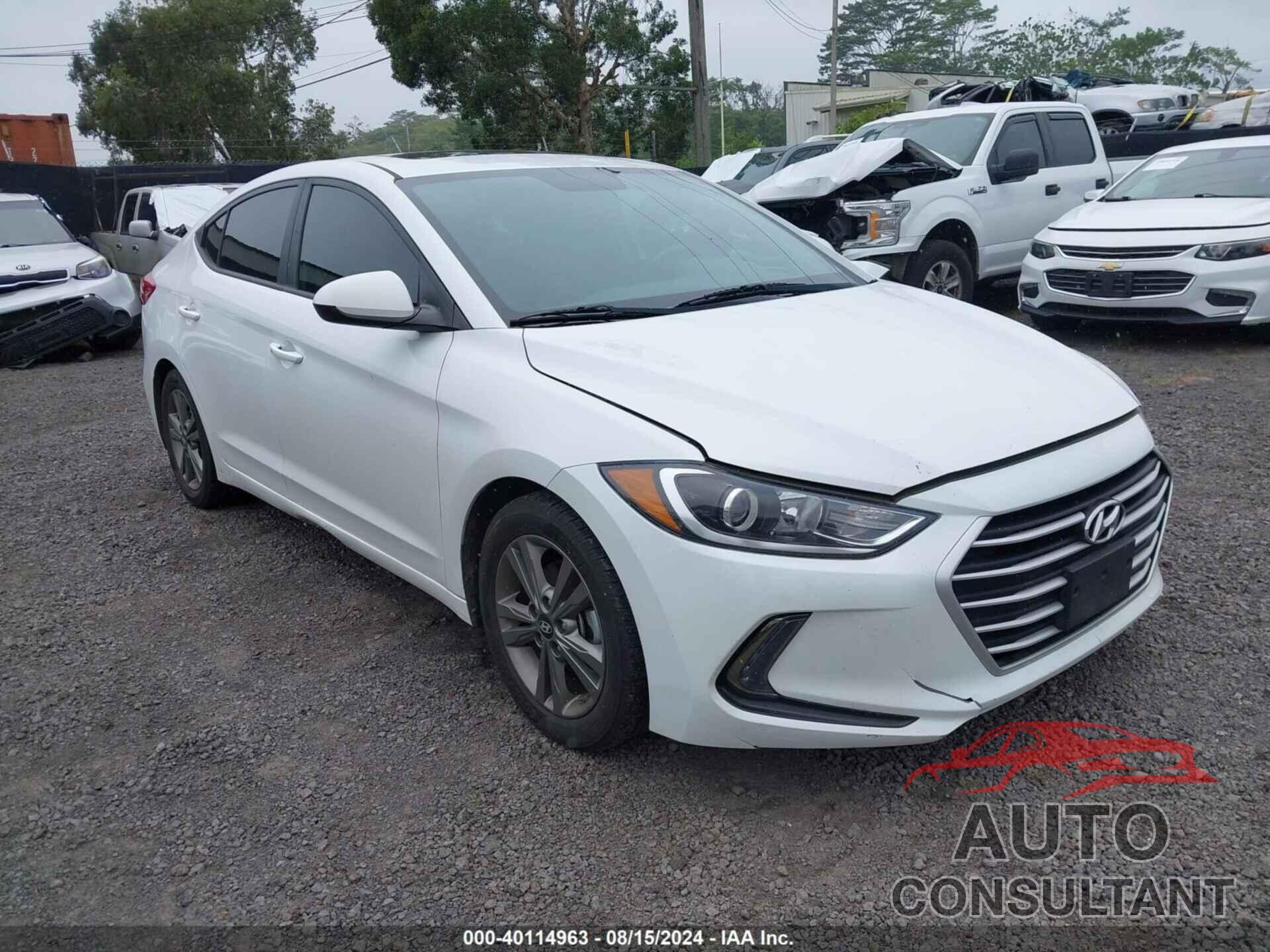 HYUNDAI ELANTRA 2018 - 5NPD84LFXJH326748