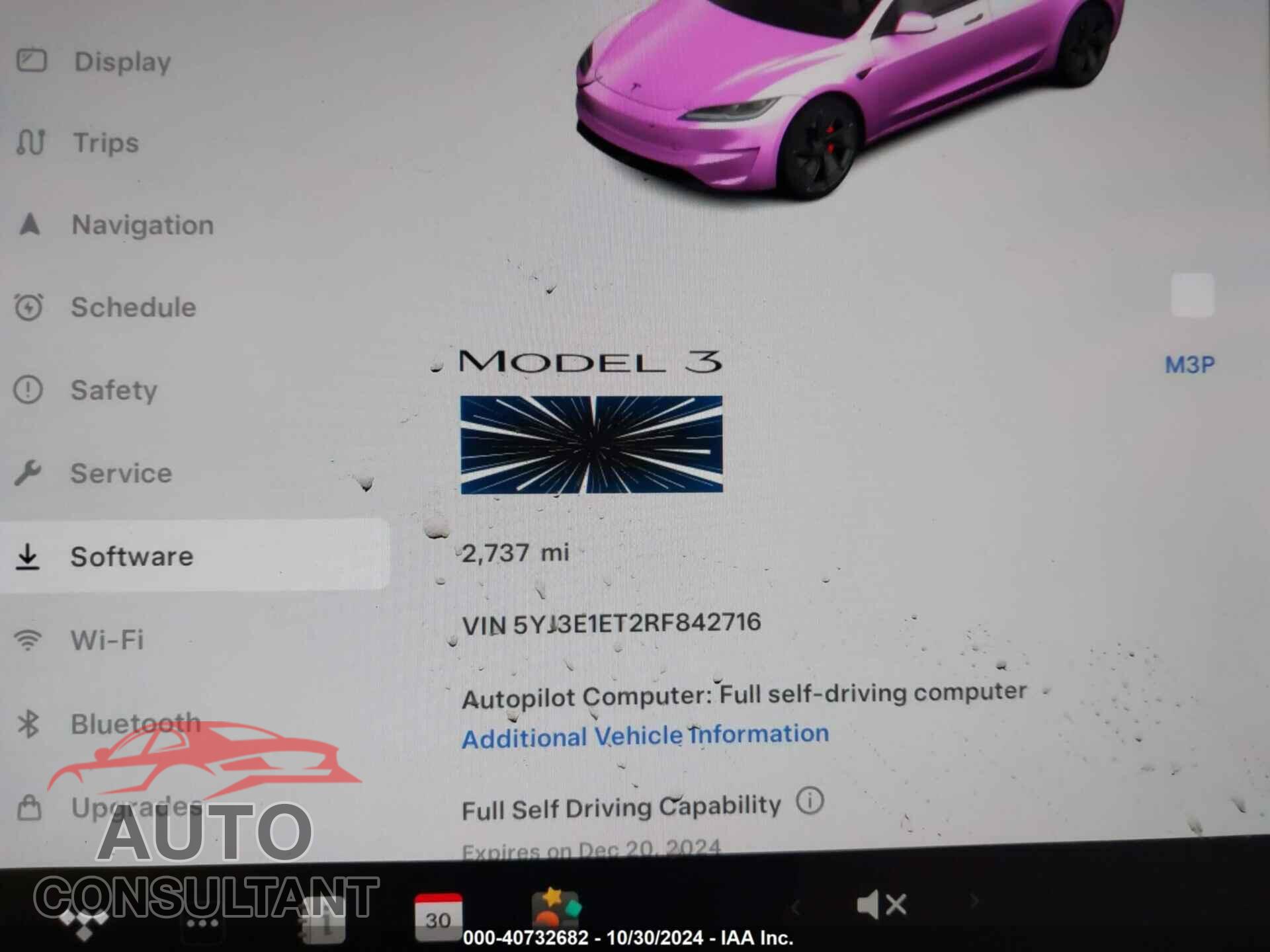 TESLA MODEL 3 2024 - 5YJ3E1ET2RF842716