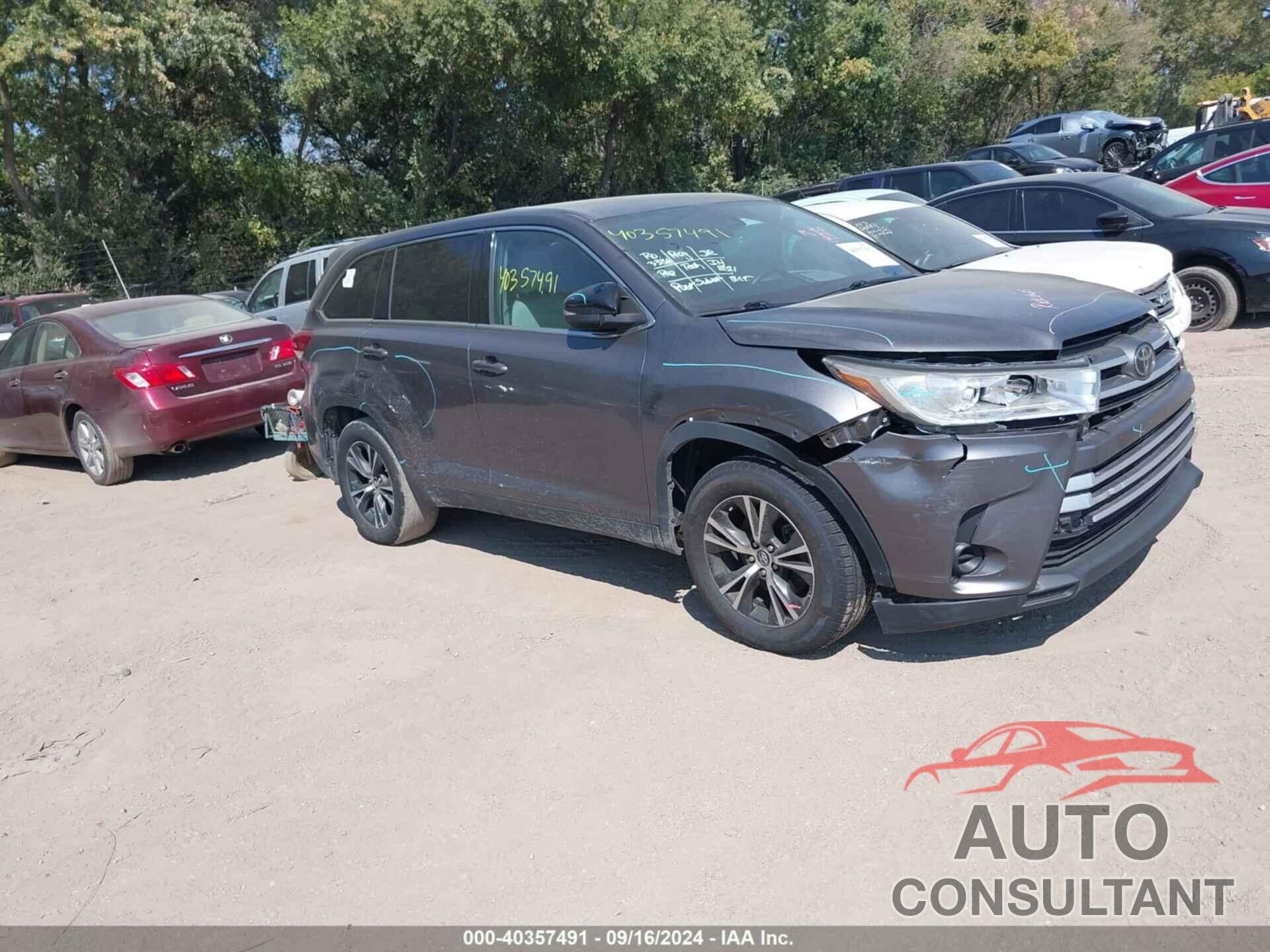 TOYOTA HIGHLANDER 2019 - 5TDZARFH4KS044377