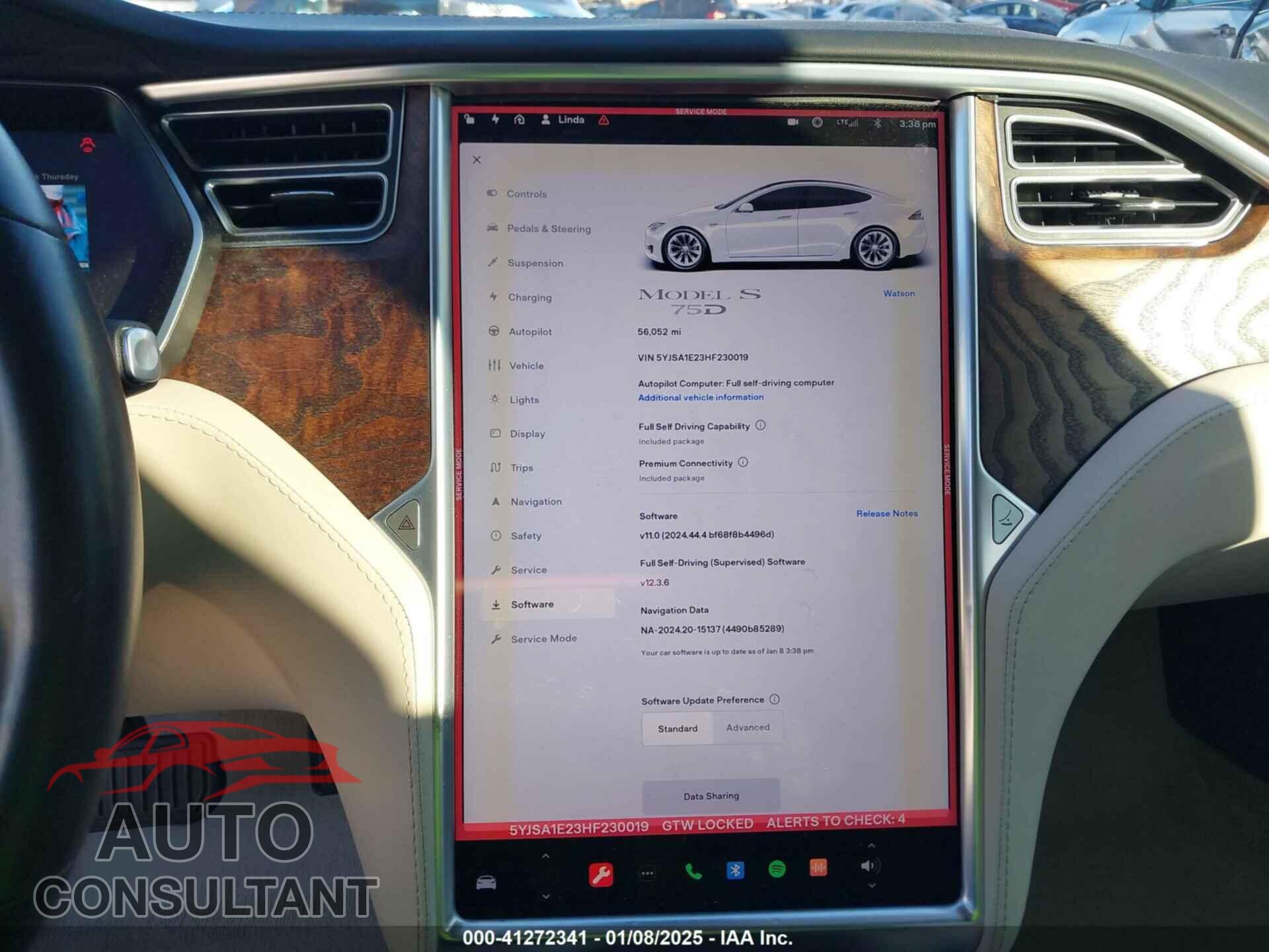 TESLA MODEL S 2017 - 5YJSA1E23HF230019