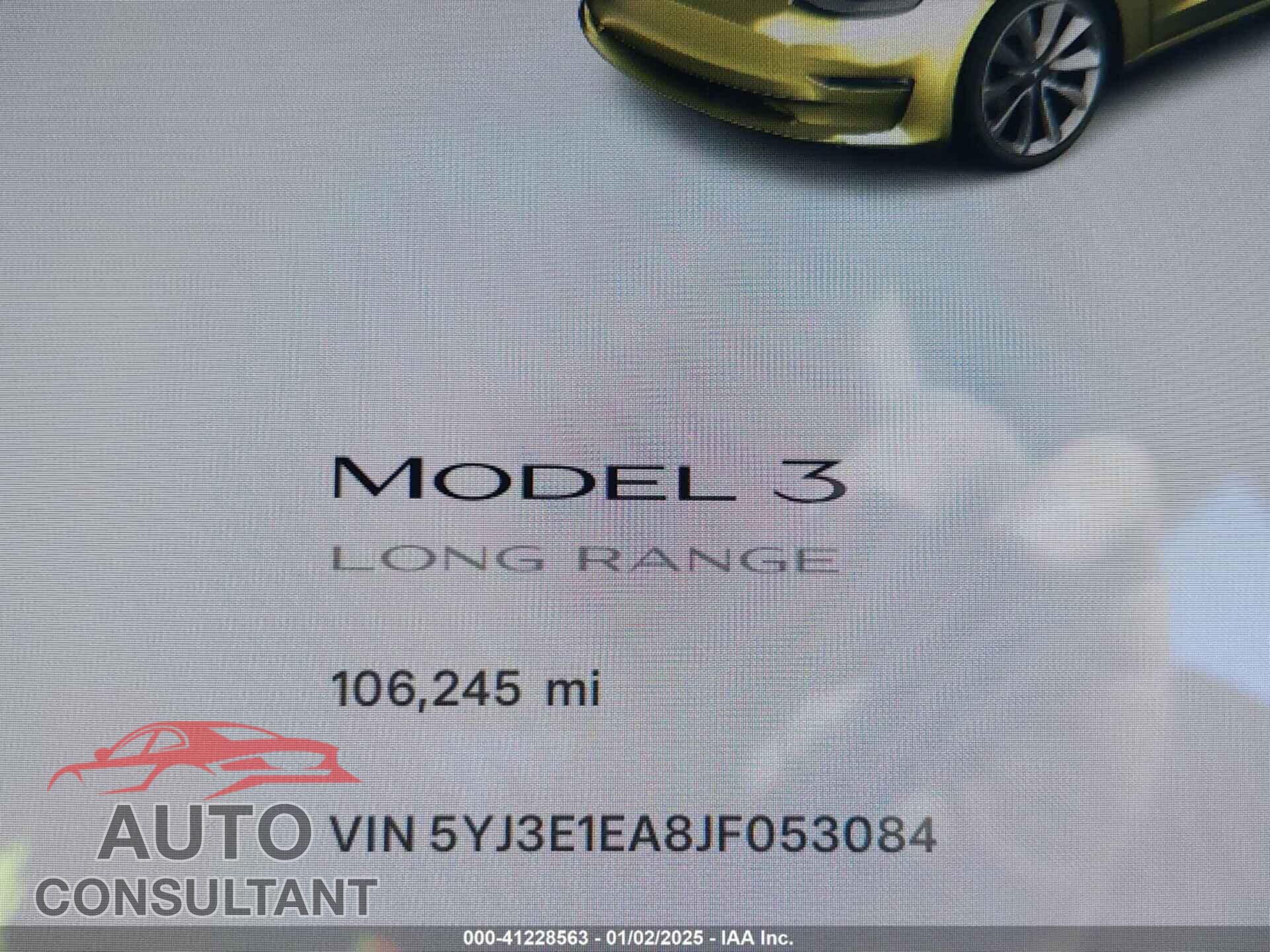 TESLA MODEL 3 2018 - 5YJ3E1EA8JF053084