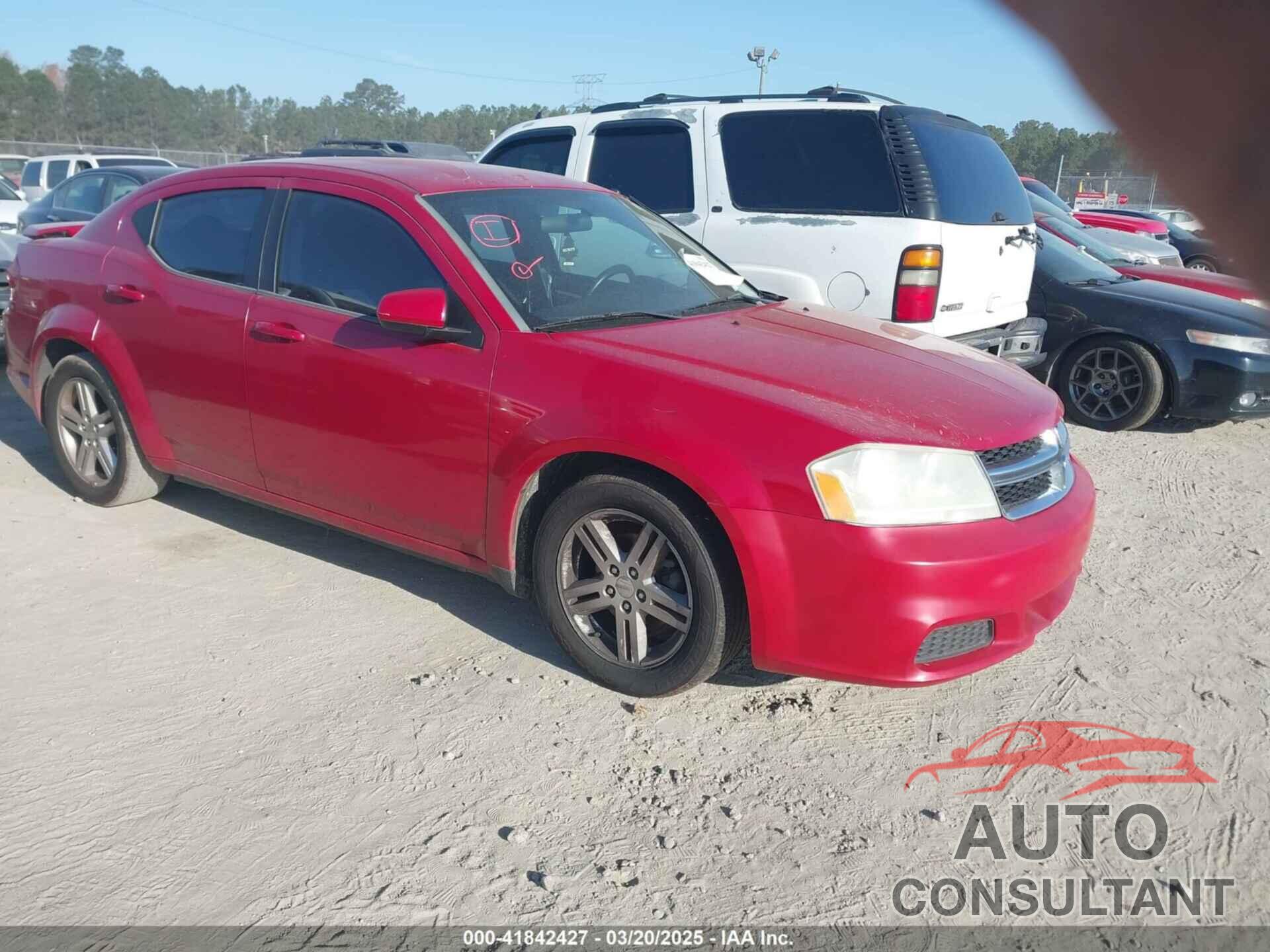 DODGE AVENGER 2012 - 1C3CDZCB8CN222266