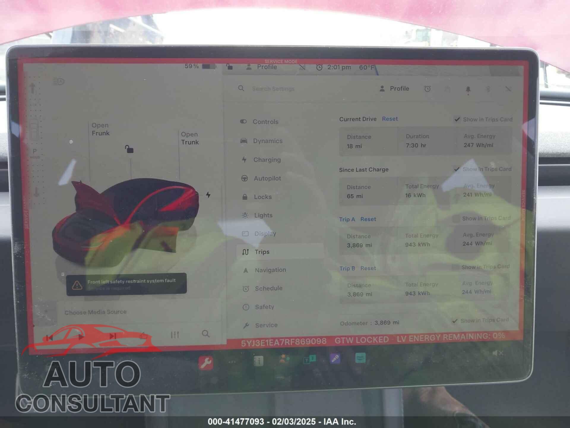 TESLA MODEL 3 2024 - 5YJ3E1EA7RF869098