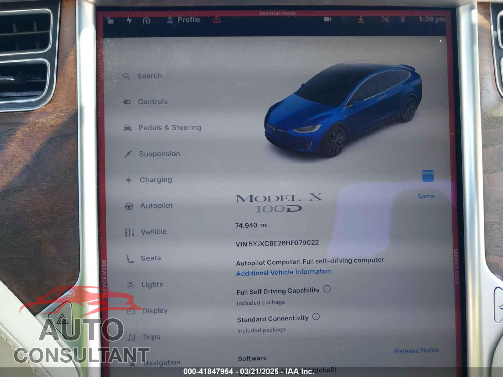 TESLA MODEL X 2017 - 5YJXCBE26HF079022