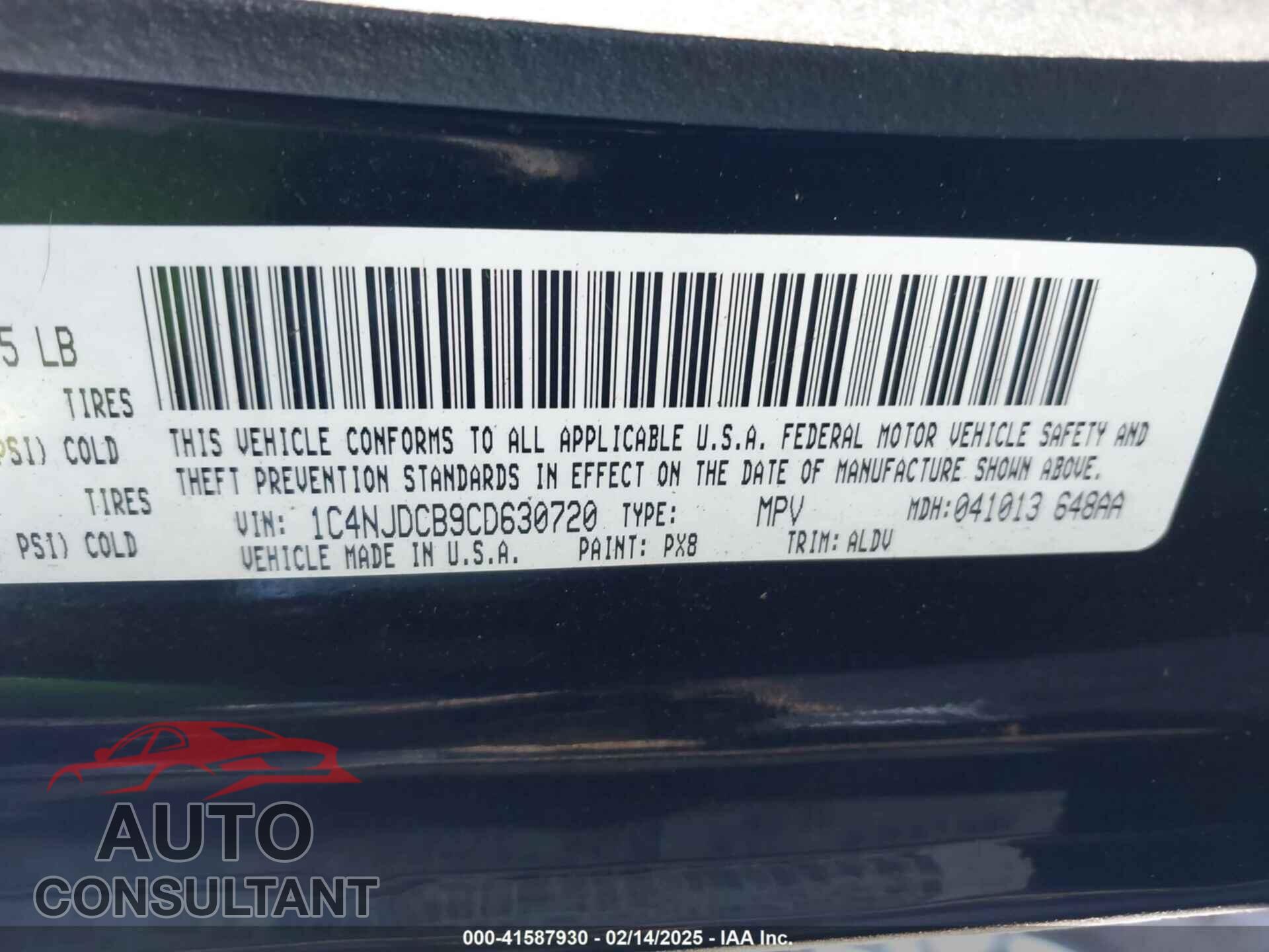 JEEP COMPASS 2012 - 1C4NJDCB9CD630720